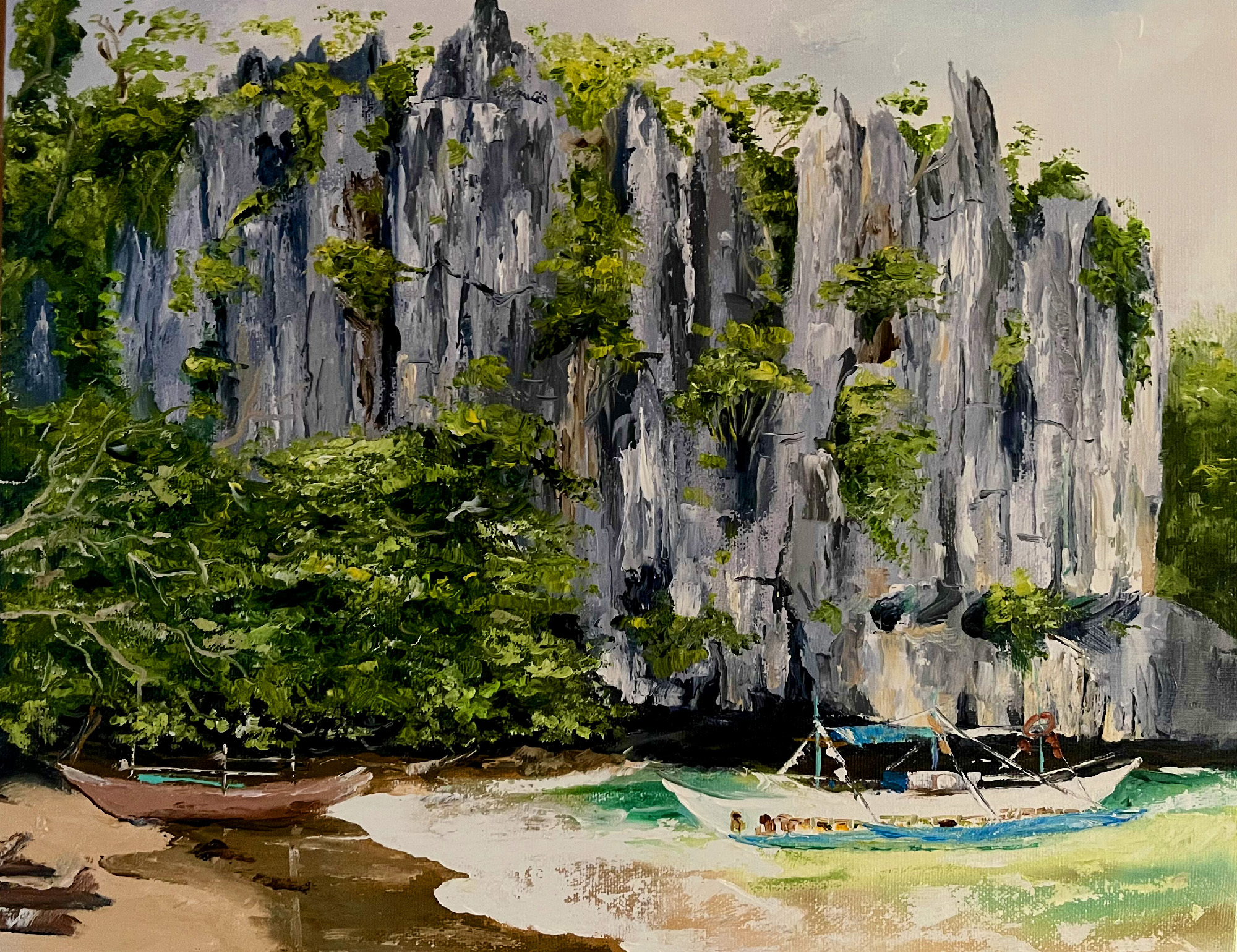 Original Oil painting Philippines wall art Impasto art Seasc Inspire