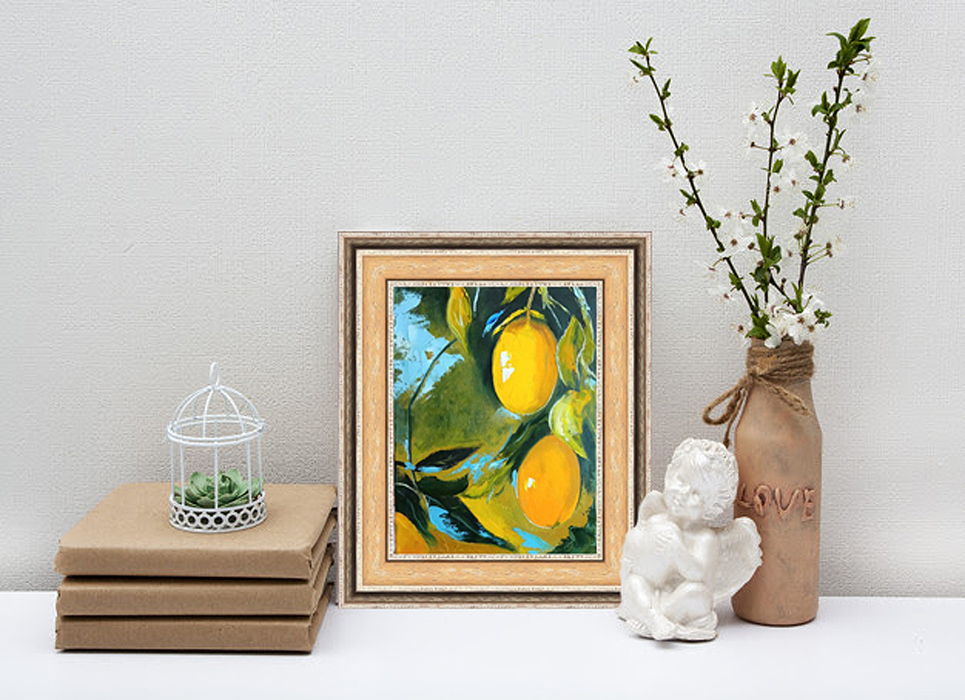 Lemon Painting Citrus Wall Art Lemons Original Art Small Pai Inspire Uplift