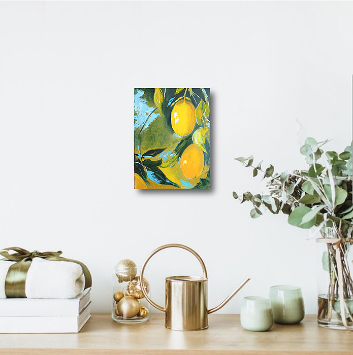 Lemon Painting Citrus Wall Art Lemons Original Art Small Pai Inspire Uplift