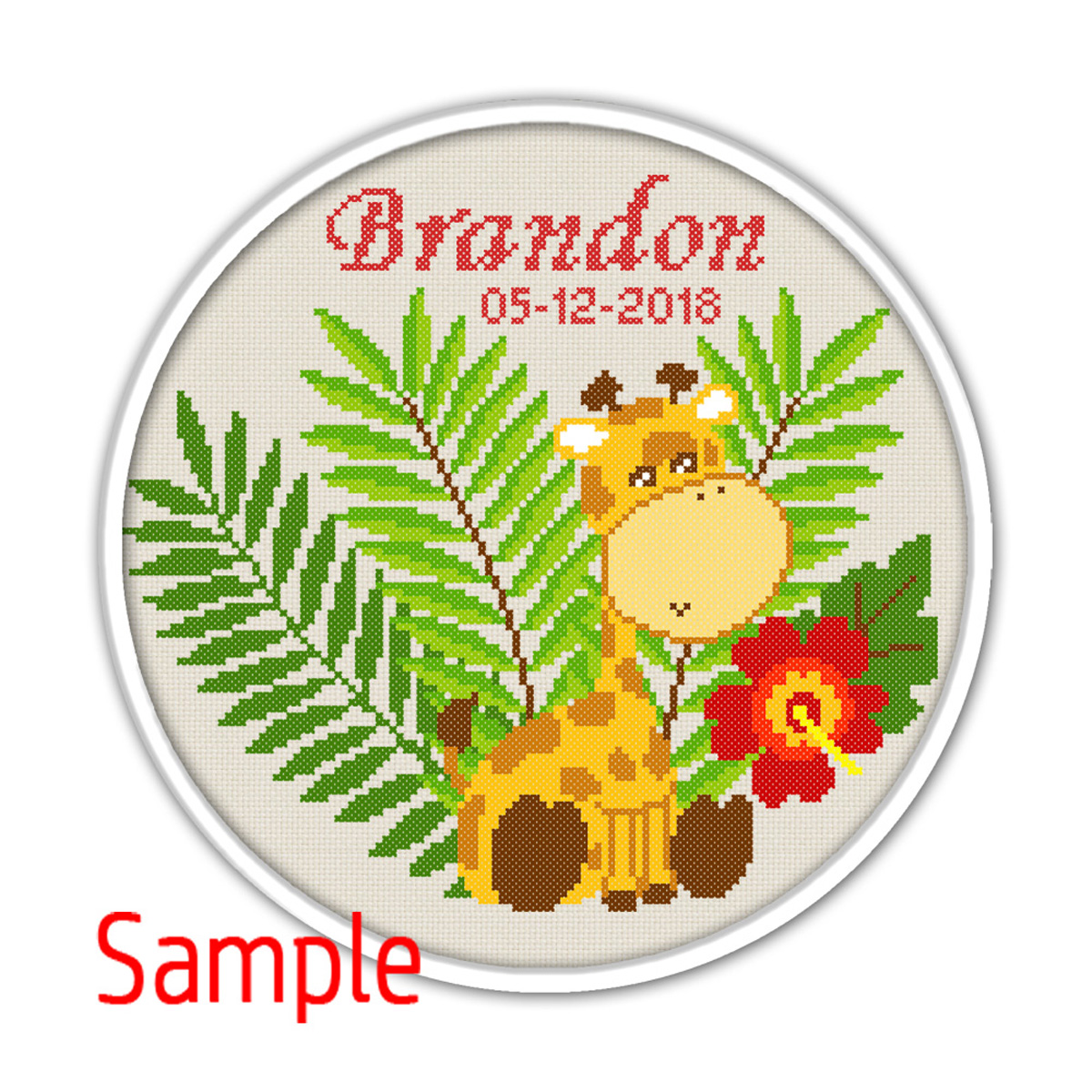 Little giraffe Cross Stitch Pattern. Baby Cross Stitch Inspire Uplift