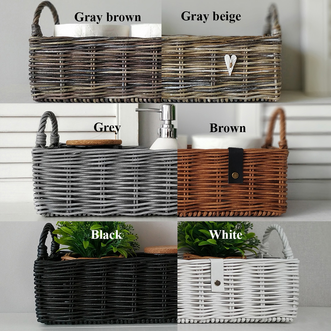 Wicker basket for towel. Bathroom basket. Rectangular narrow - Inspire ...