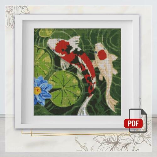 Cross stitch koi pattern Japanese Fish Carp Koi, Cross Stitc Inspire Uplift