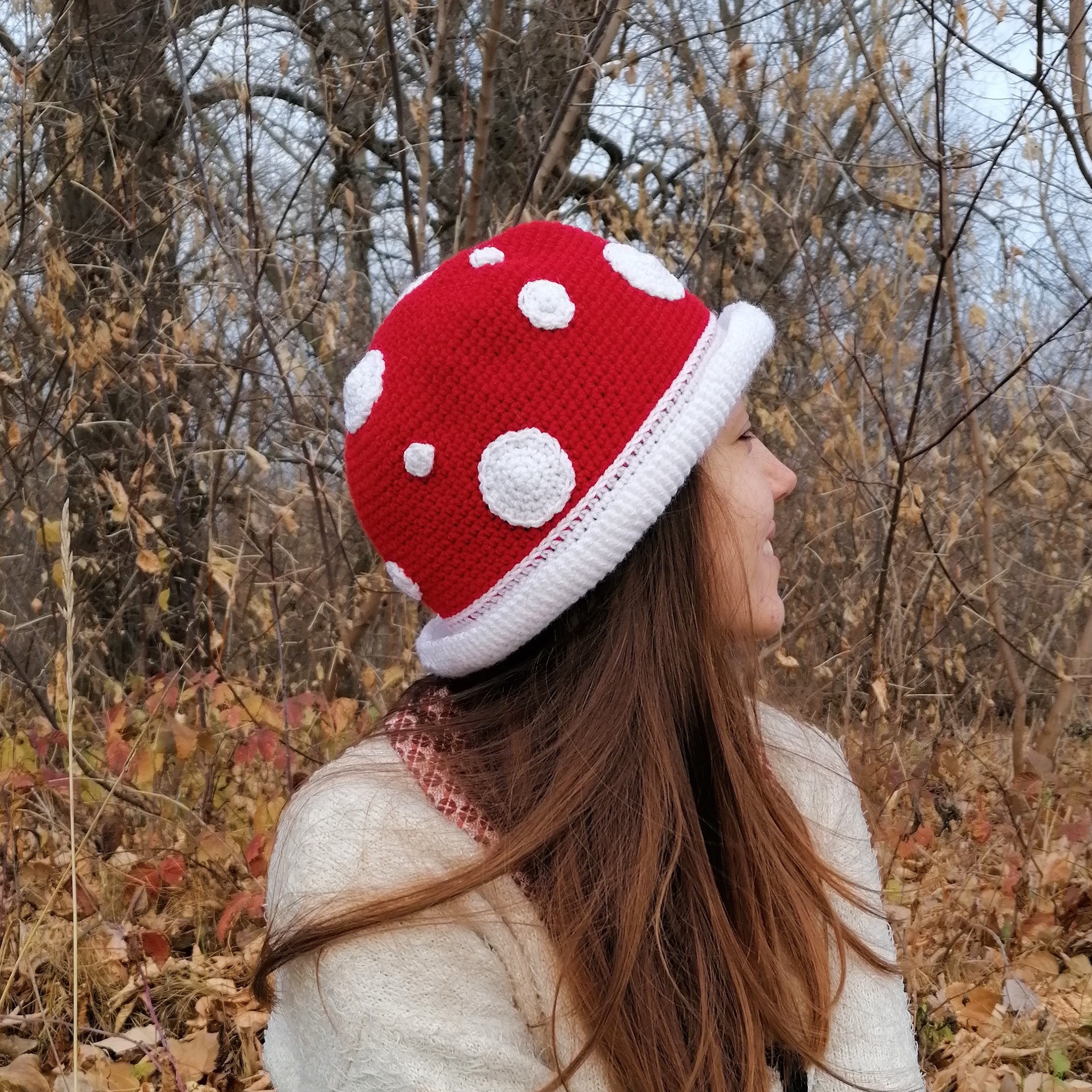 Crochet bucket hat, mushroom hat, mushroom bucket hat, autum Inspire