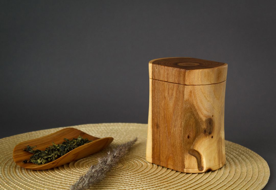 Wooden container. Wooden tea canister. Tea box wood. Coffee Inspire