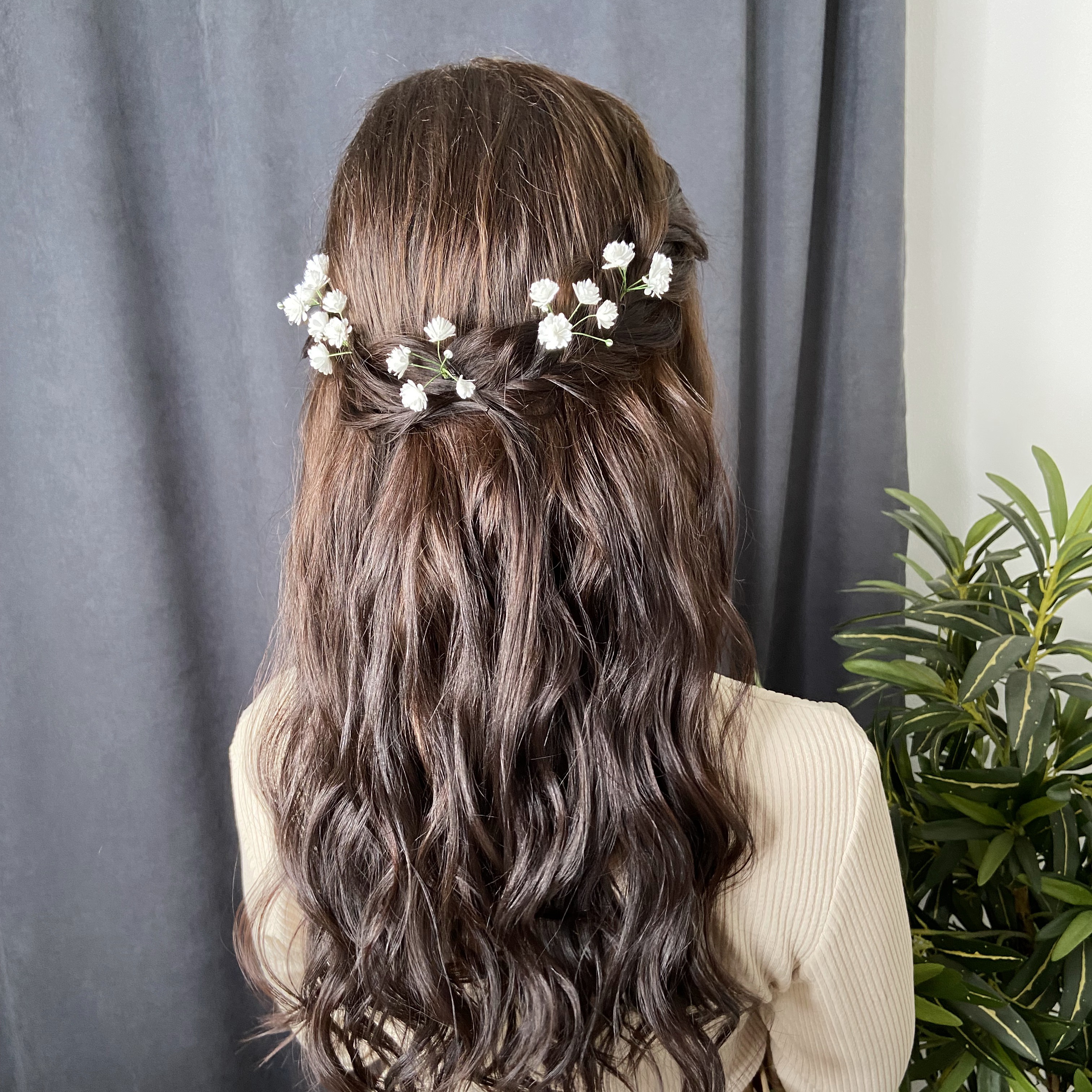Babys Breath Hair Pins Gypsophila Flowers Pearl Hair Piece Inspire Uplift
