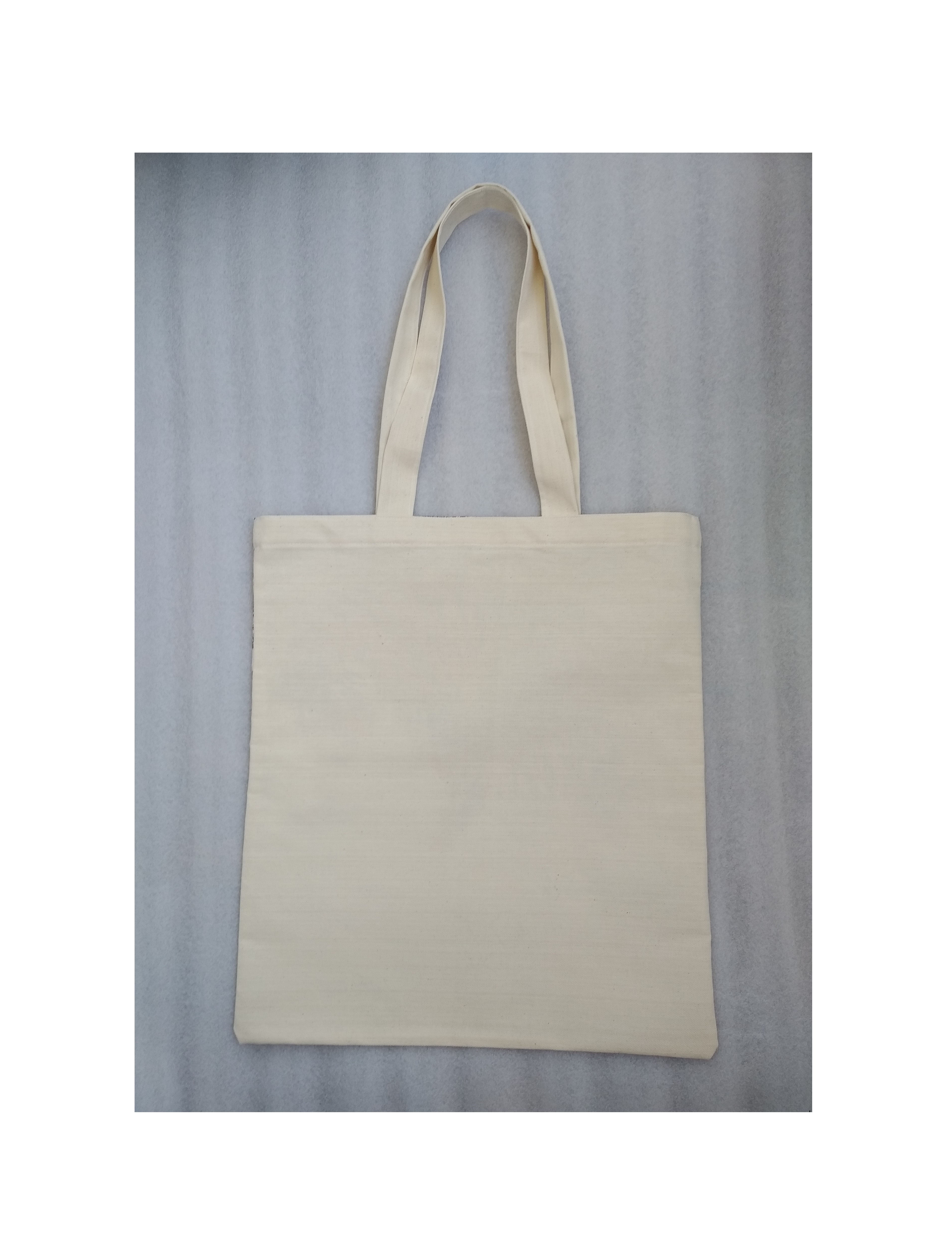 Strong reusable beige eco-friendly canvas tote bag with tige - Inspire ...