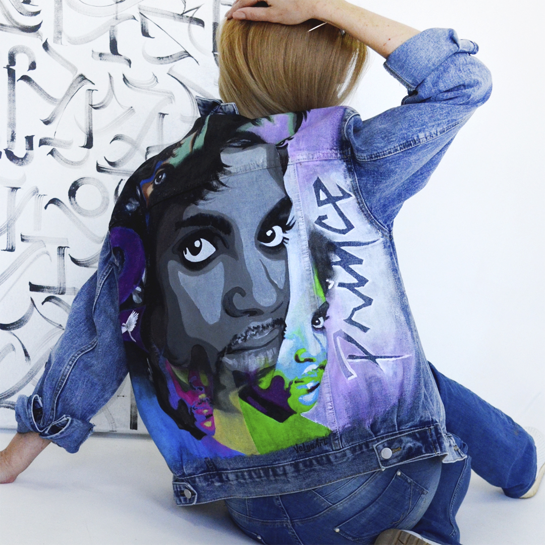 Denim jacket women, hand painted denim jacket, designer jack Inspire