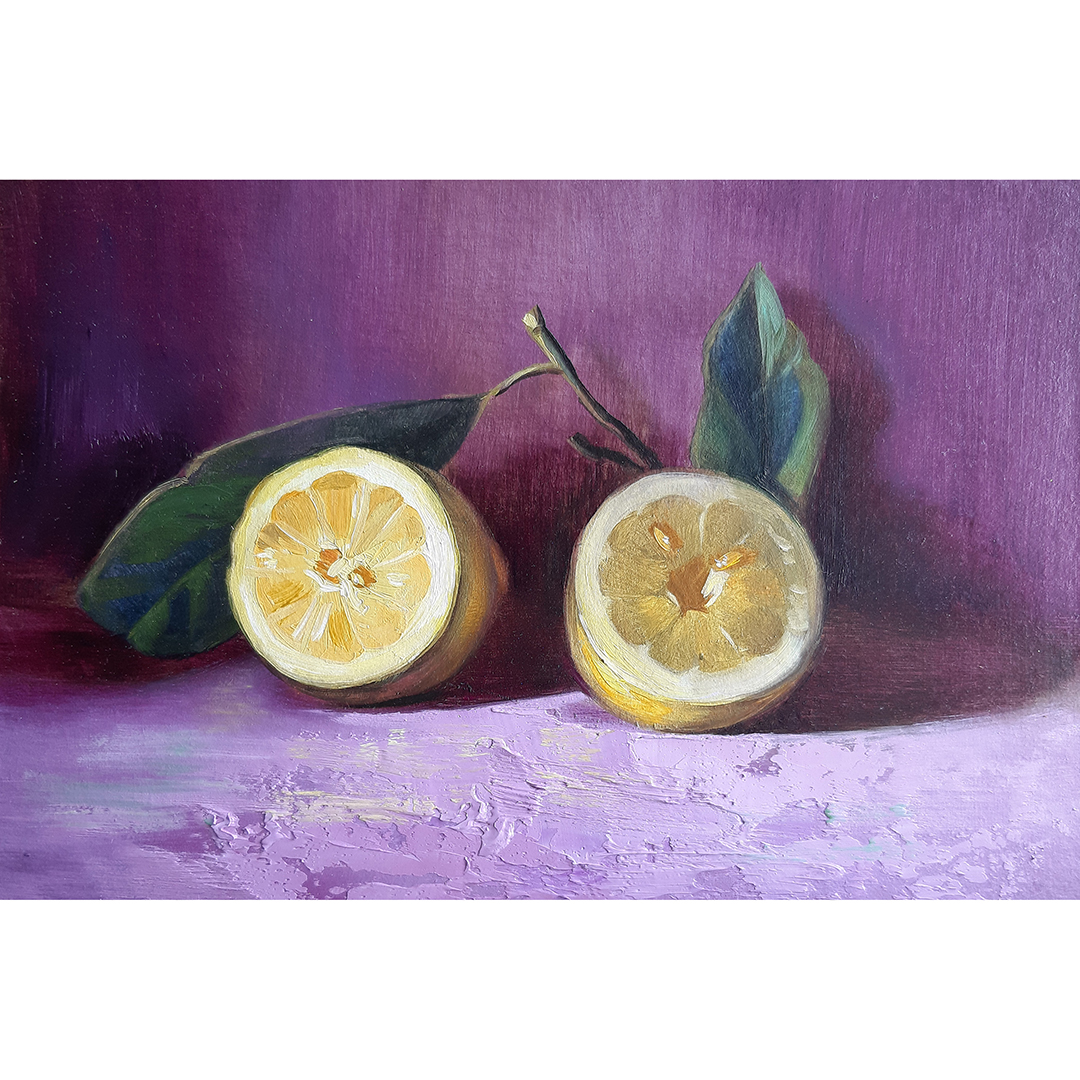 Lemon Painting Fruit Original Art Still Life Artwork Food Wa Inspire