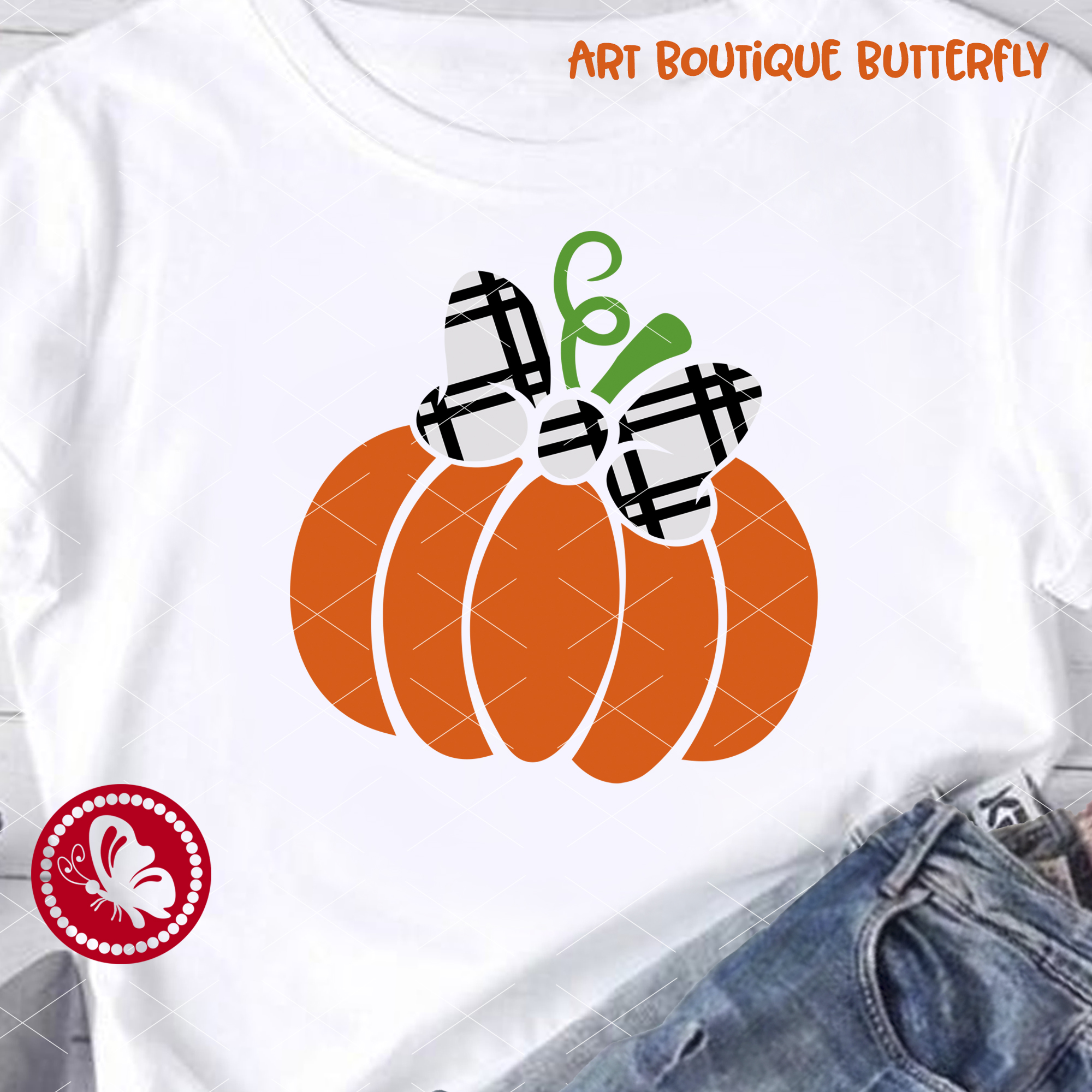 Pumpkin and bow clipart Thanksgiving decor Happy harvest wal Inspire