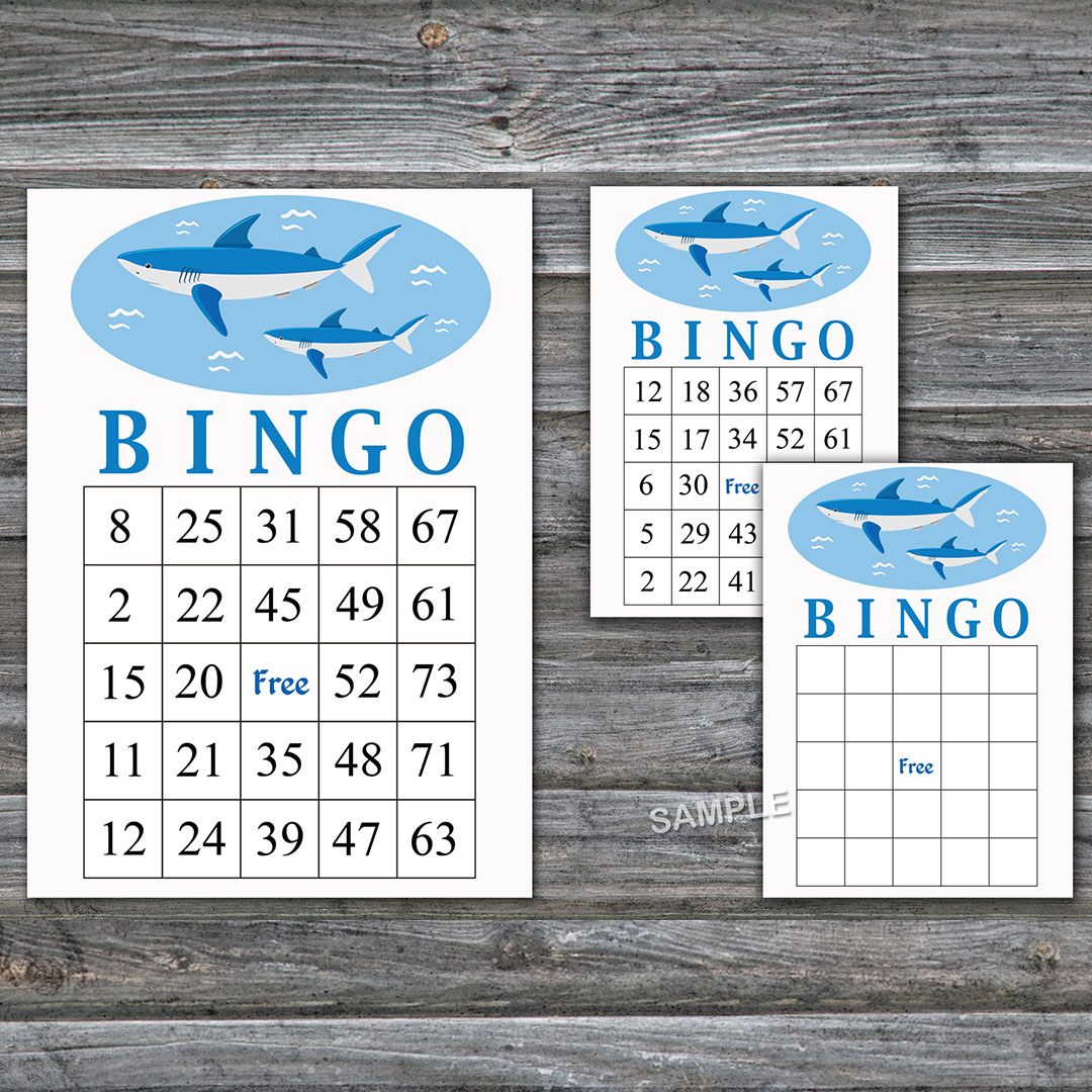Shark Bingo Cards Shark Bingo Game Shark Printable Bingo Car Inspire