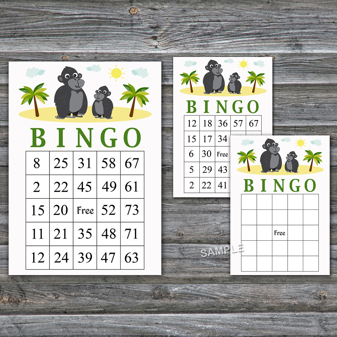 Gorilla bingo cards,Gorilla bingo game,Jungle printable bing | Inspire ...