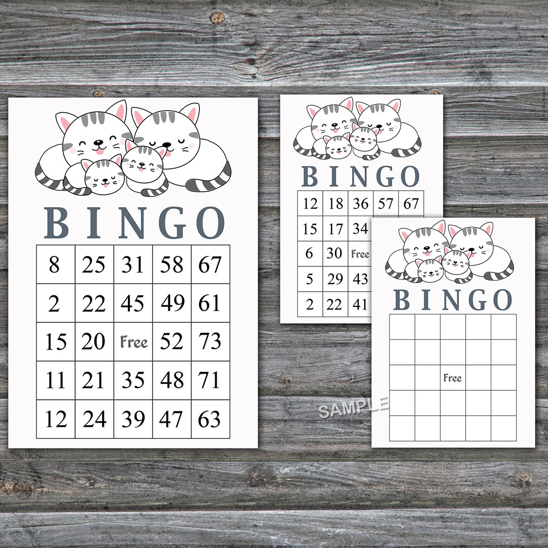 Kittens bingo cards,Kittens bingo game,Kittens printable bin Inspire