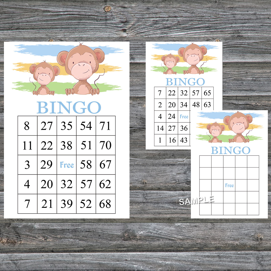 Monkey bingo cards,Monkey bingo game,Monkey printable bingo Inspire