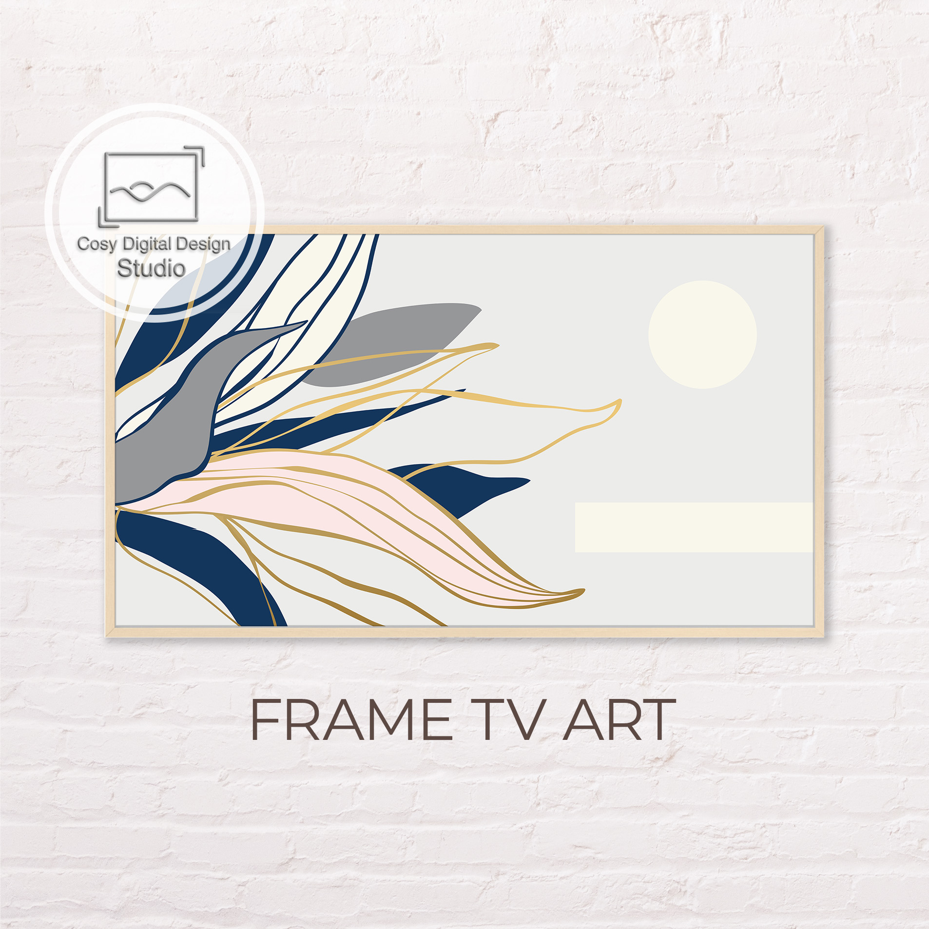 Samsung Frame Tv Art 4K Abstract Black And Gold Flower Leaves Art For The Frame Tv Digital