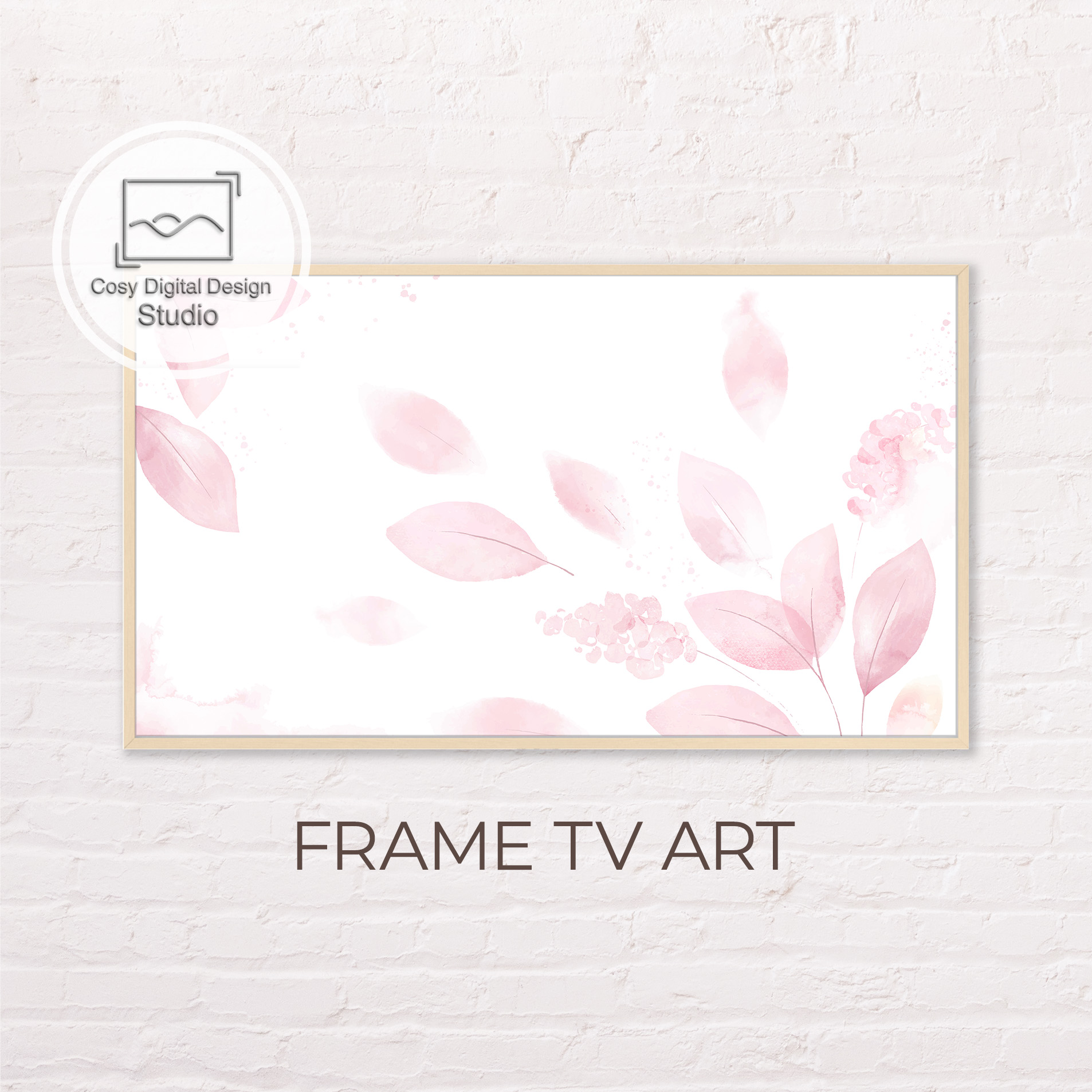 Samsung Frame Tv Art 4K Abstract Black And Gold Flower Leaves Art For
