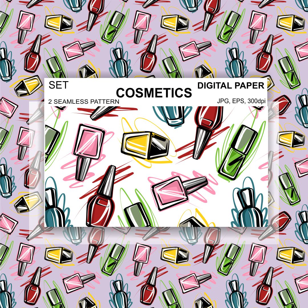 Nail Polish Seamless Pattern Beauty Wallpaper Digital Paper | Inspire ...