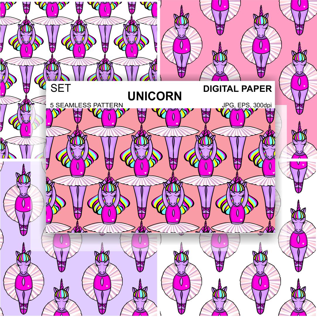 Unicorns Seamless Pattern Horses Wallpaper Digital Paper Bac - Inspire ...