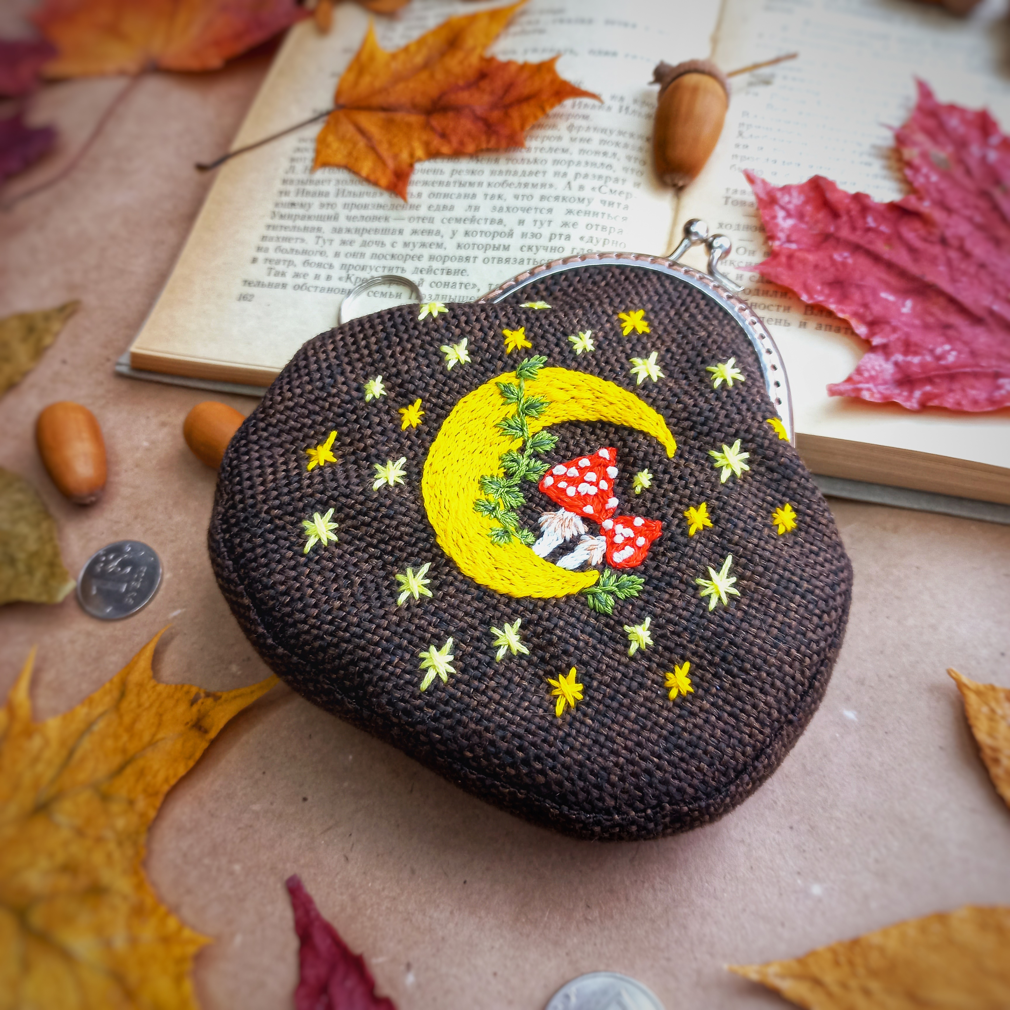 Coin purse, keychain wallet, clasp wallet, magic mushroom, c - Inspire ...