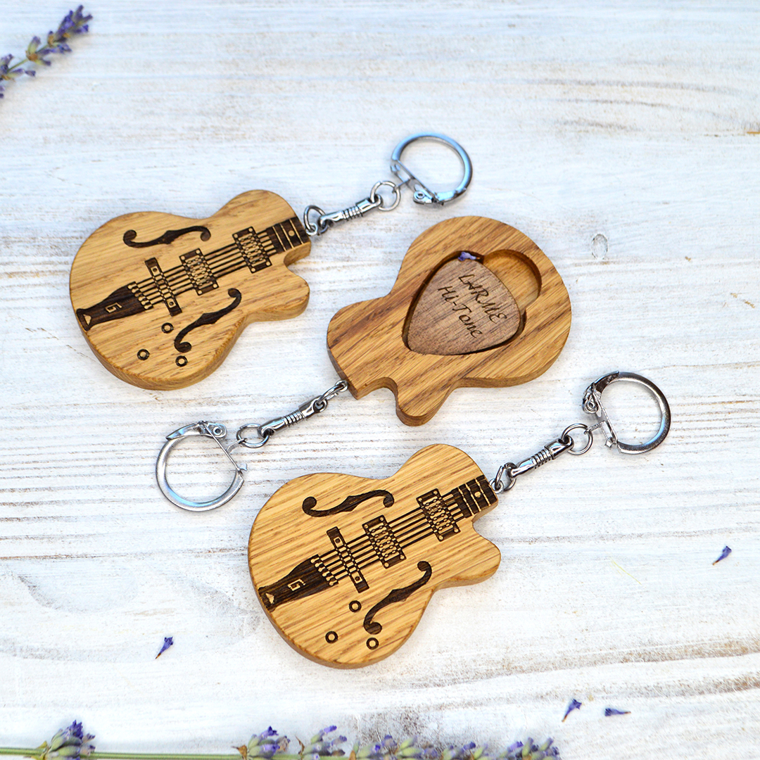 Keychain Guitar with Pick, Personalized Guitar Gift for Guit Inspire Uplift