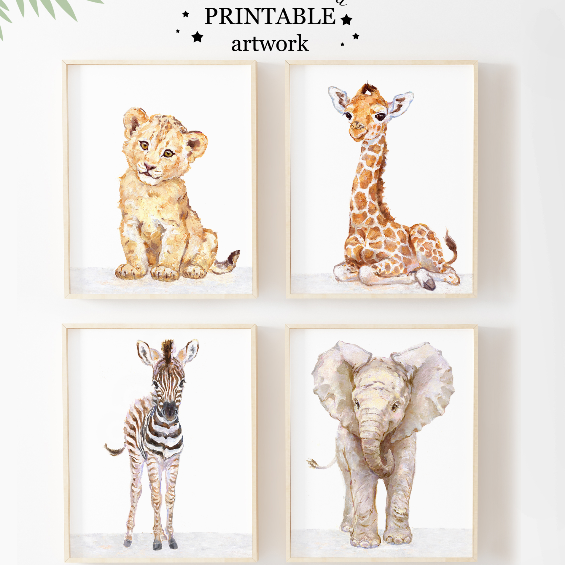 Baby Safari Animals Print Set for Nursery Wall Decor, Safari | Inspire ...