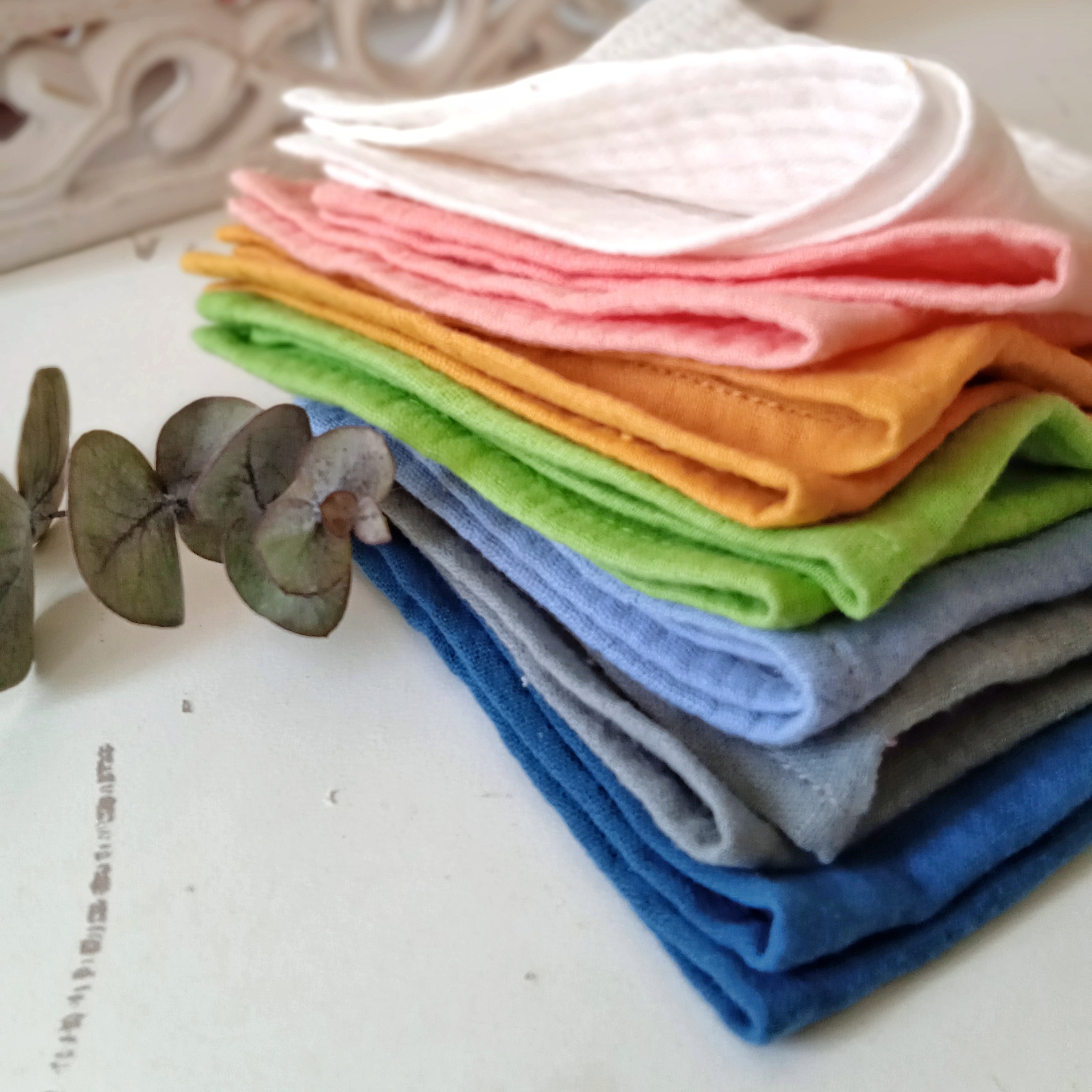 Personalized handkerchiefs set, Lavender tones Muslin handke Inspire