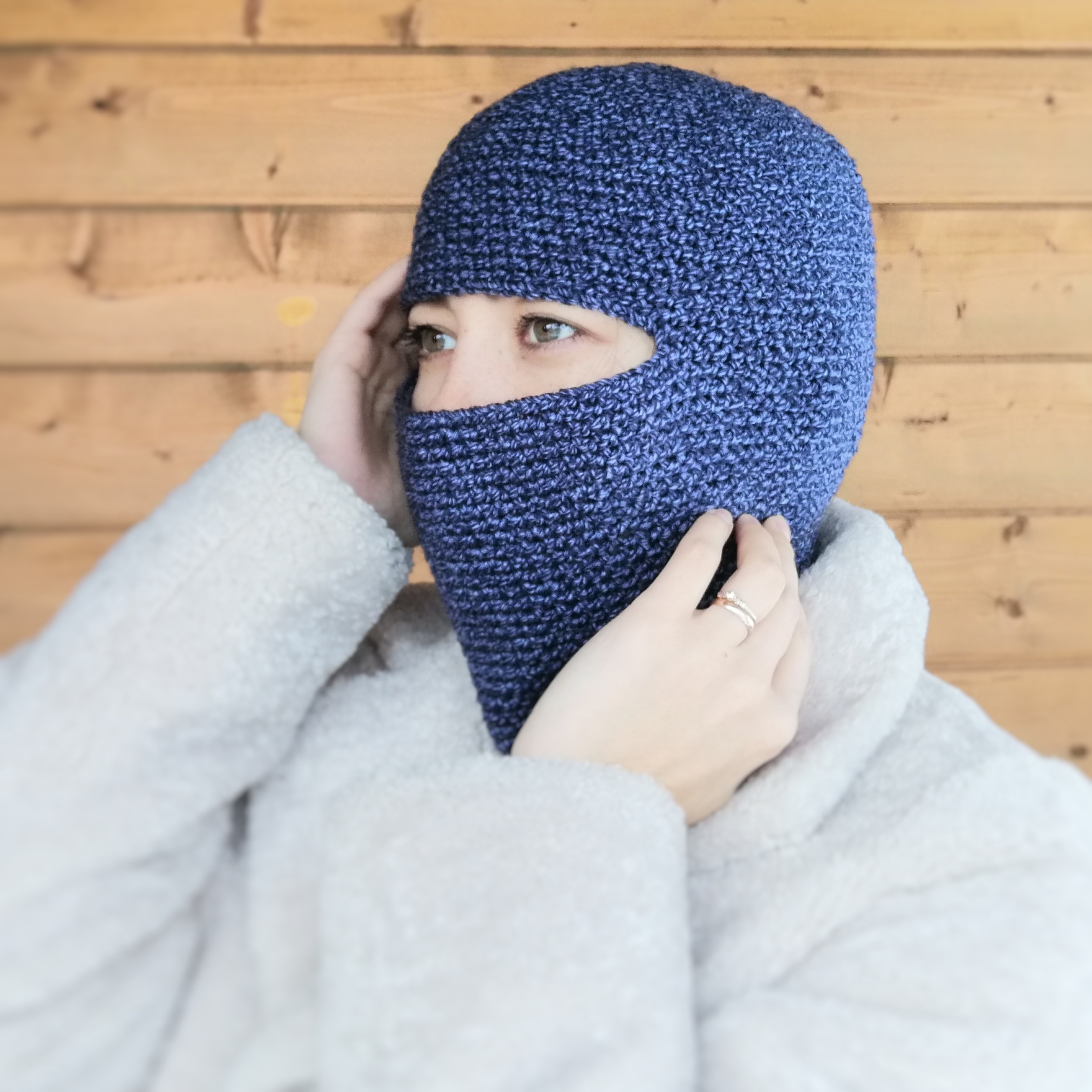 Crochet balaclava, blue balaclava, women accessory Inspire Uplift