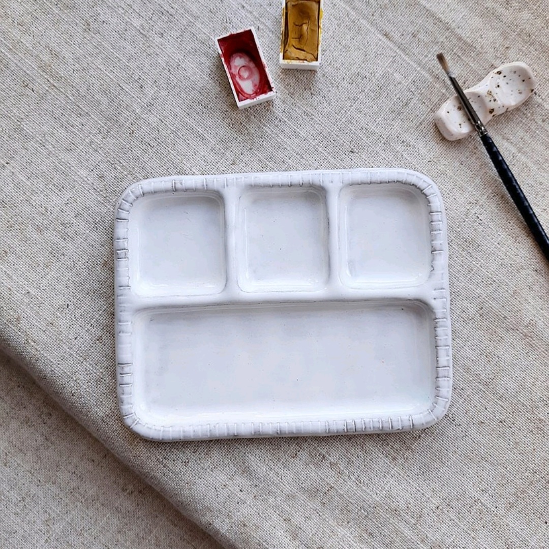 Ceramic slab palette/ Watercolor palette/ Clay art palette/ Inspire