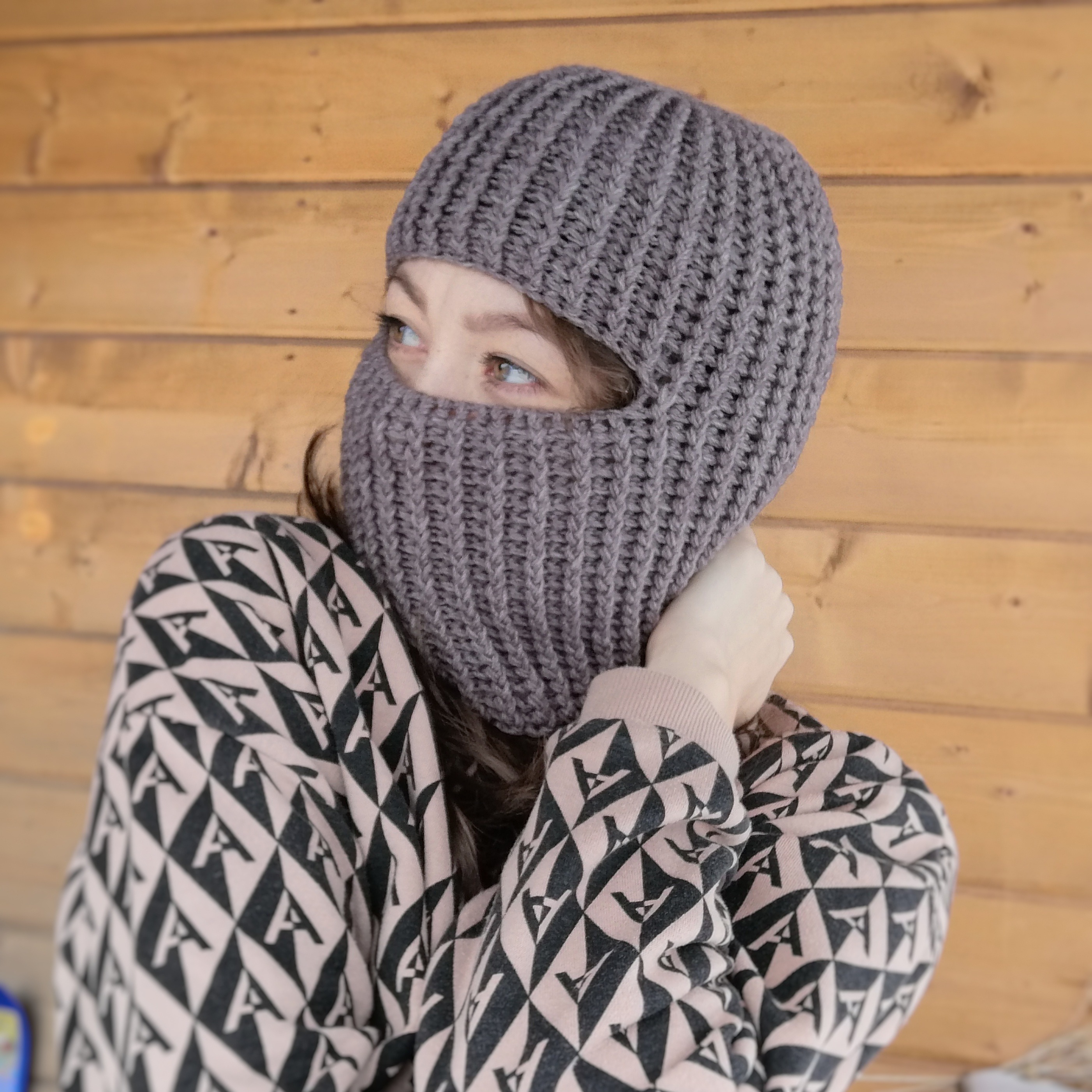 Crochet balaclava, unisex balaclava, brown balaclava, cute a Inspire