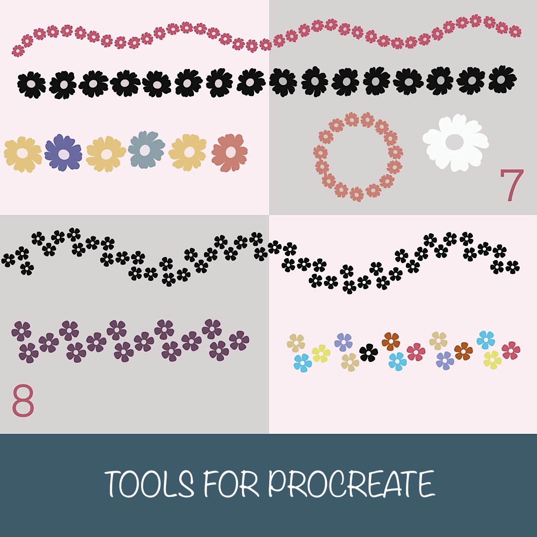 Procreate border brushes, botanic lines brushes, geometric l Inspire Uplift