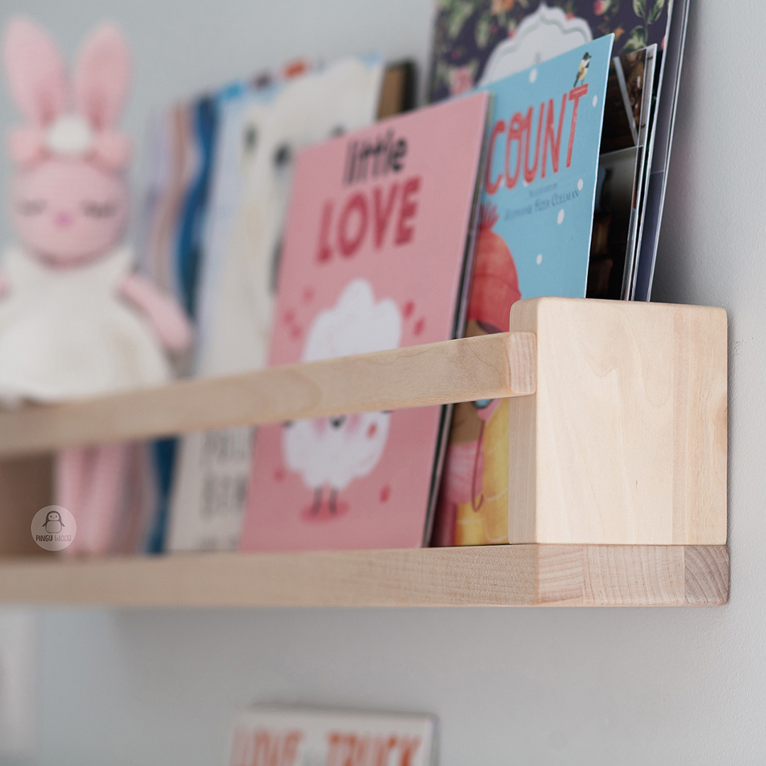 Set of 2 Wall Shelf, Floating Wood Shelves, kids Book Rack, Inspire Uplift