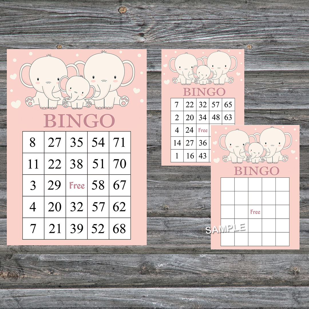 Elephant bingo cards,Elephant bingo game,Elephant printable Inspire