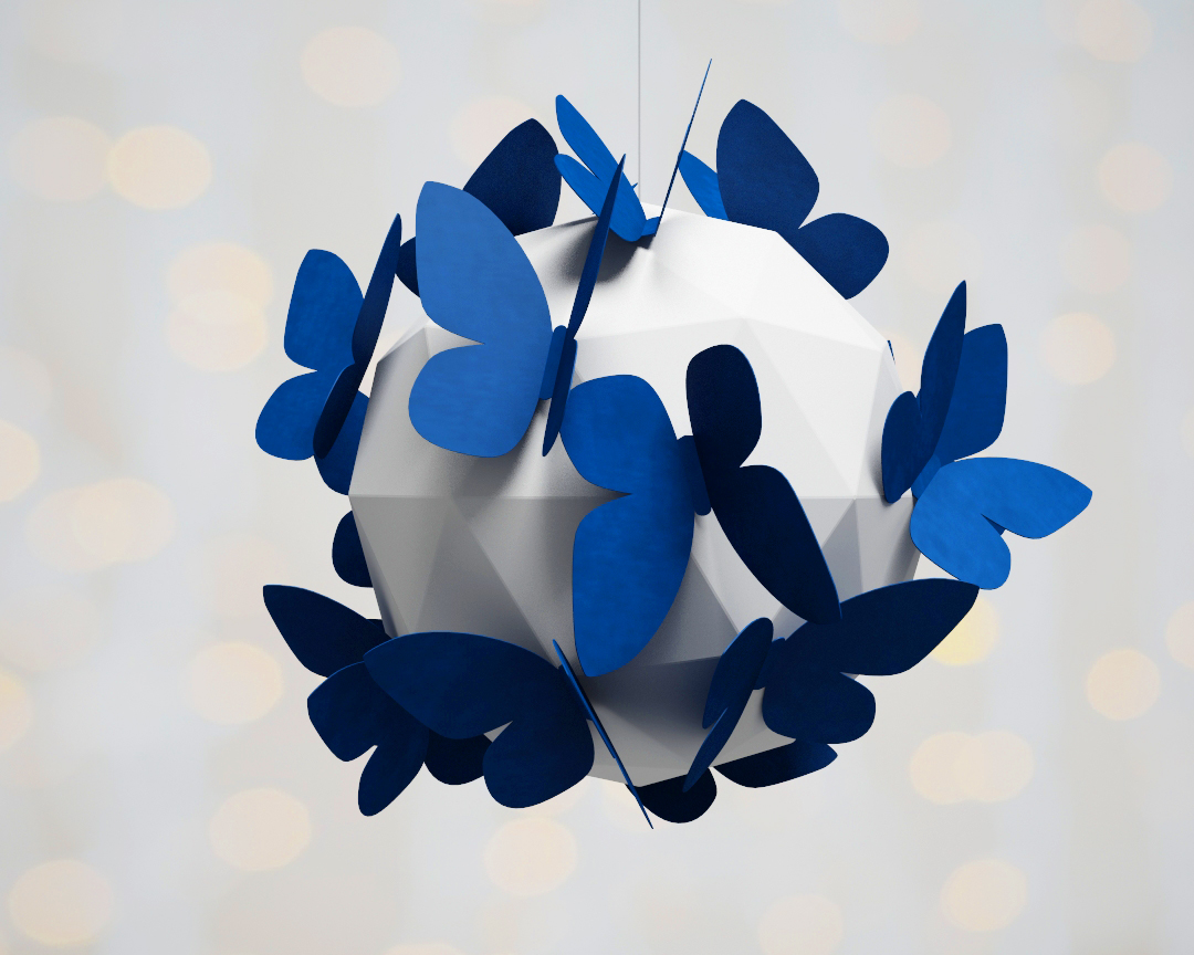 Paper craft butterflies on a sphere, DIY home decor, 3D pape - Inspire ...