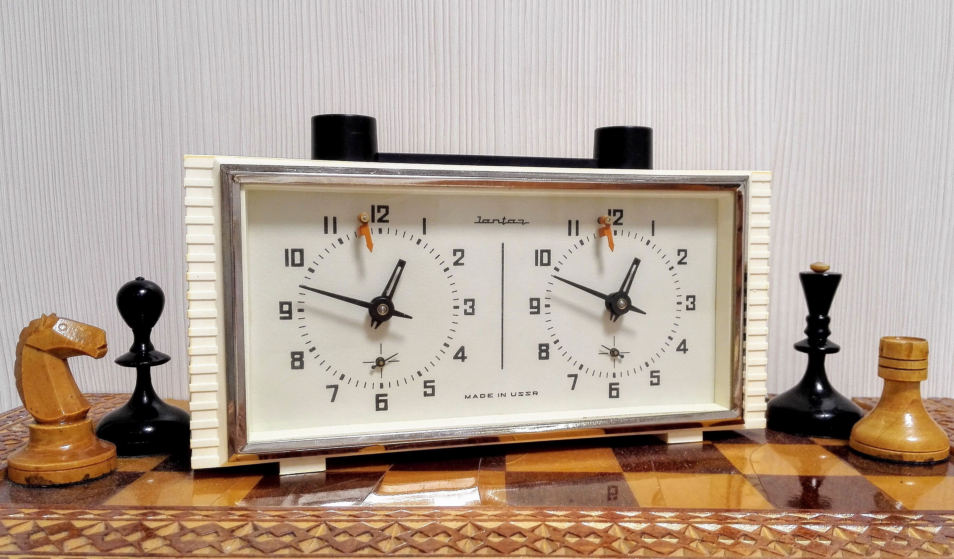 Soviet Chess Clock Jantar. Vintage Mechanical Chess Clock Inspire Uplift