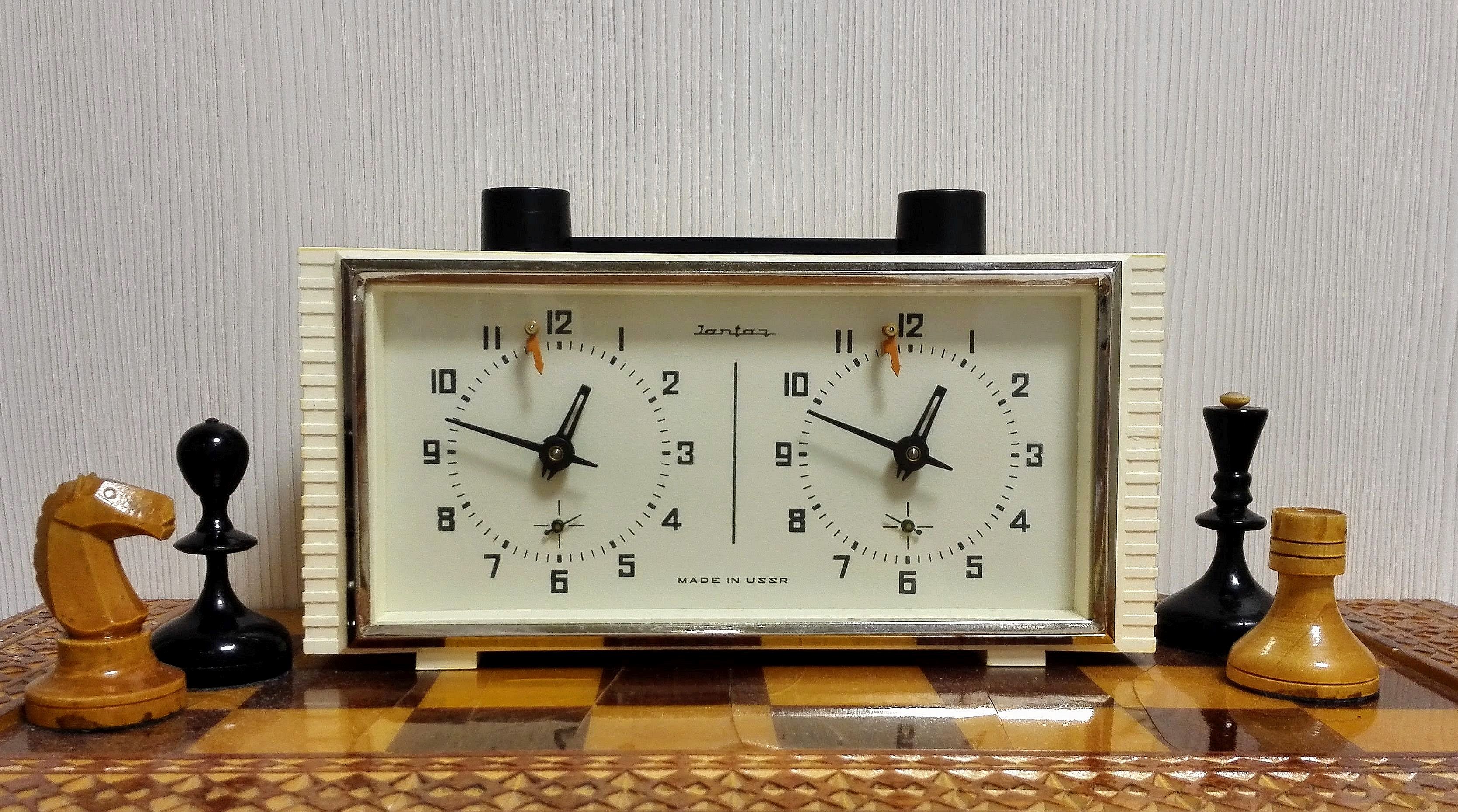 Soviet Chess Clock Jantar. Vintage Mechanical Chess Clock Inspire Uplift