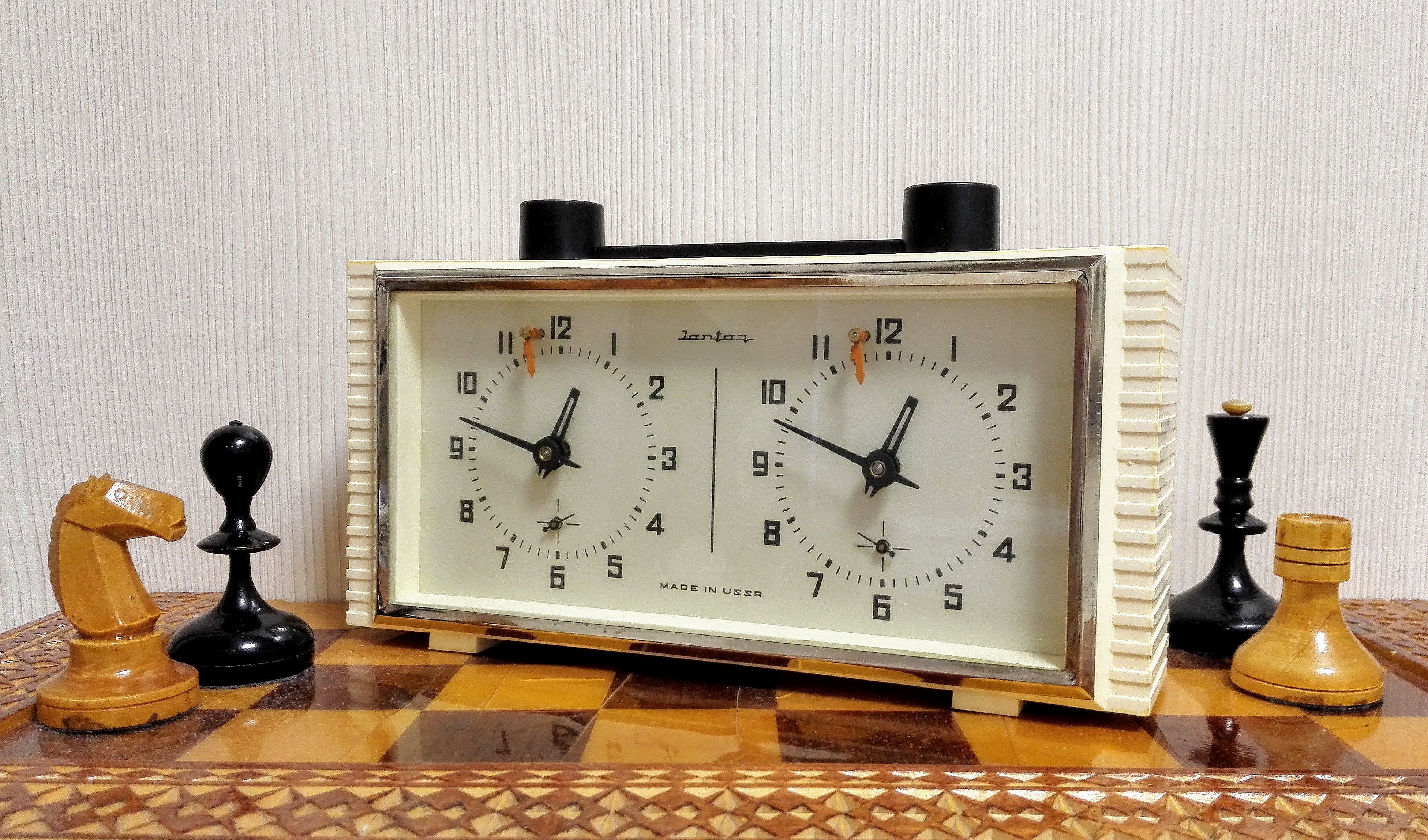 Soviet Chess Clock Jantar. Vintage Mechanical Chess Clock Inspire Uplift