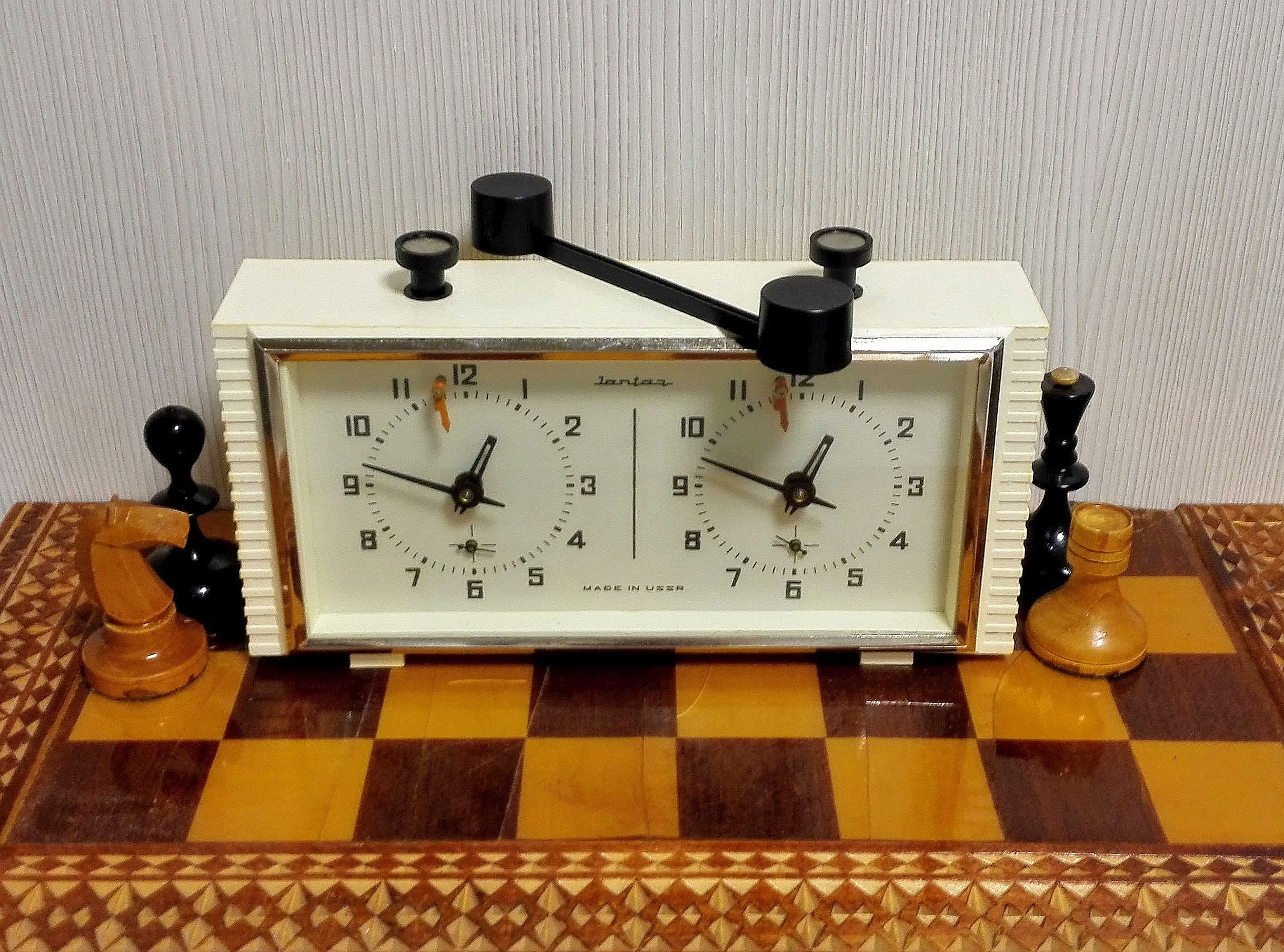 Soviet Chess Clock Jantar. Vintage Mechanical Chess Clock Inspire Uplift