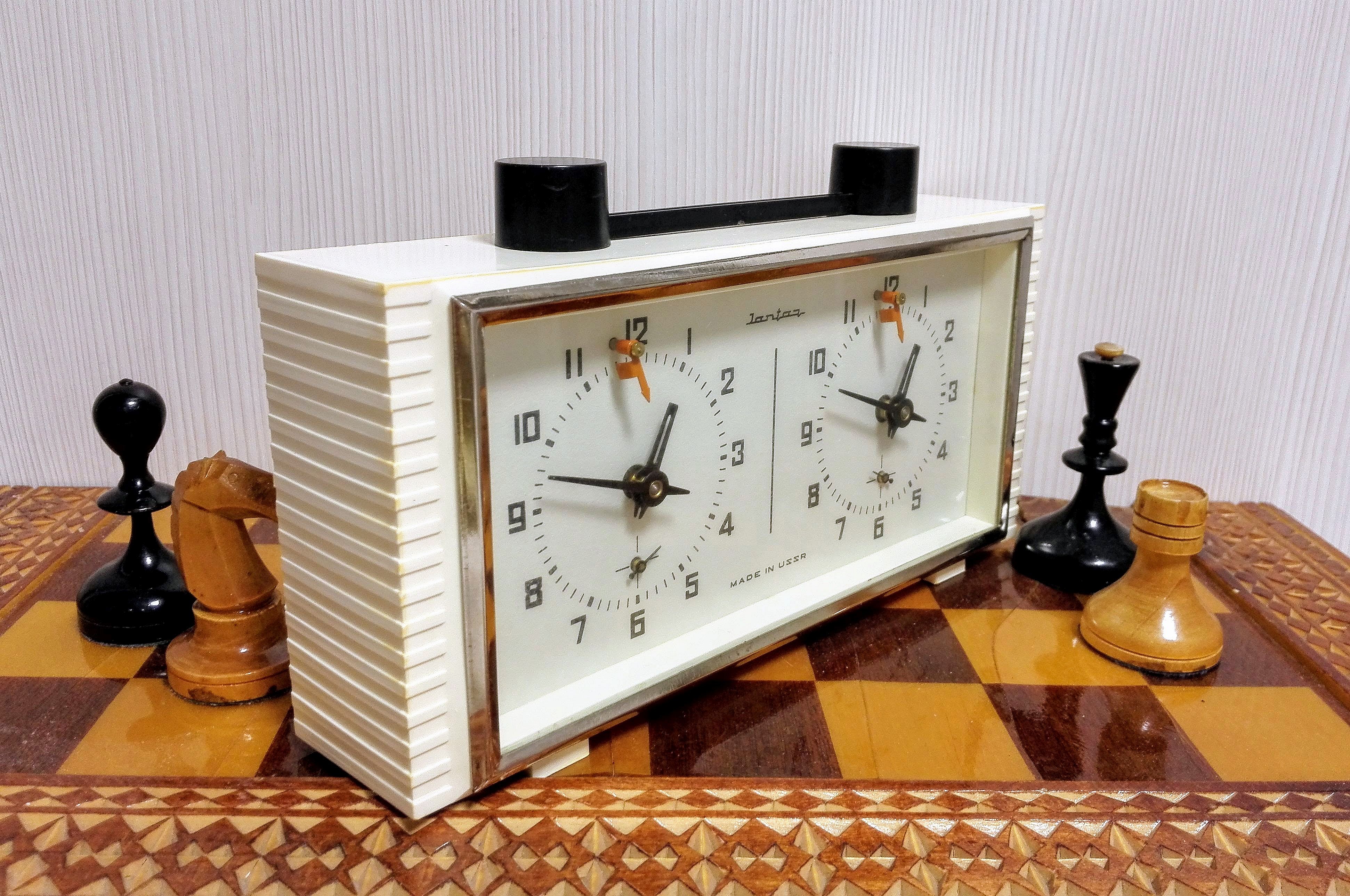 Soviet Chess Clock Jantar. Vintage Mechanical Chess Clock Inspire Uplift