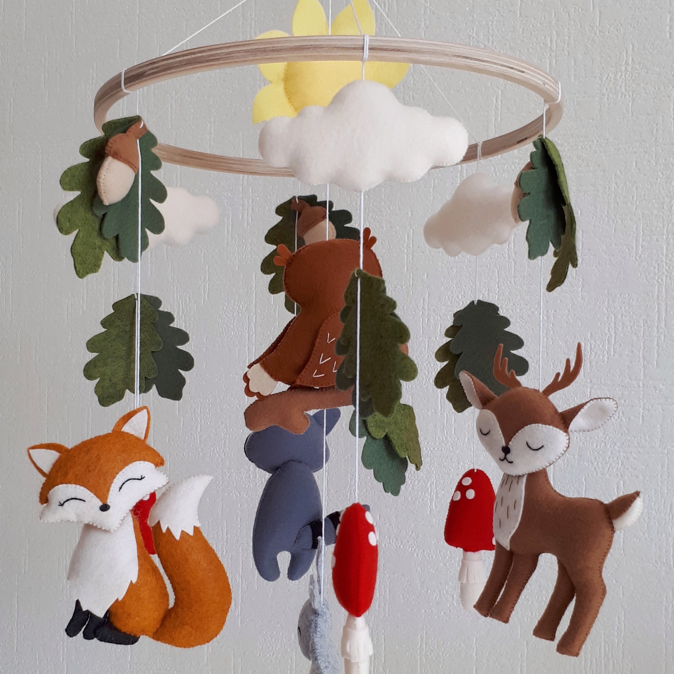 Baby mobile woodland nursery decor, forest animals crib mobi Inspire Uplift