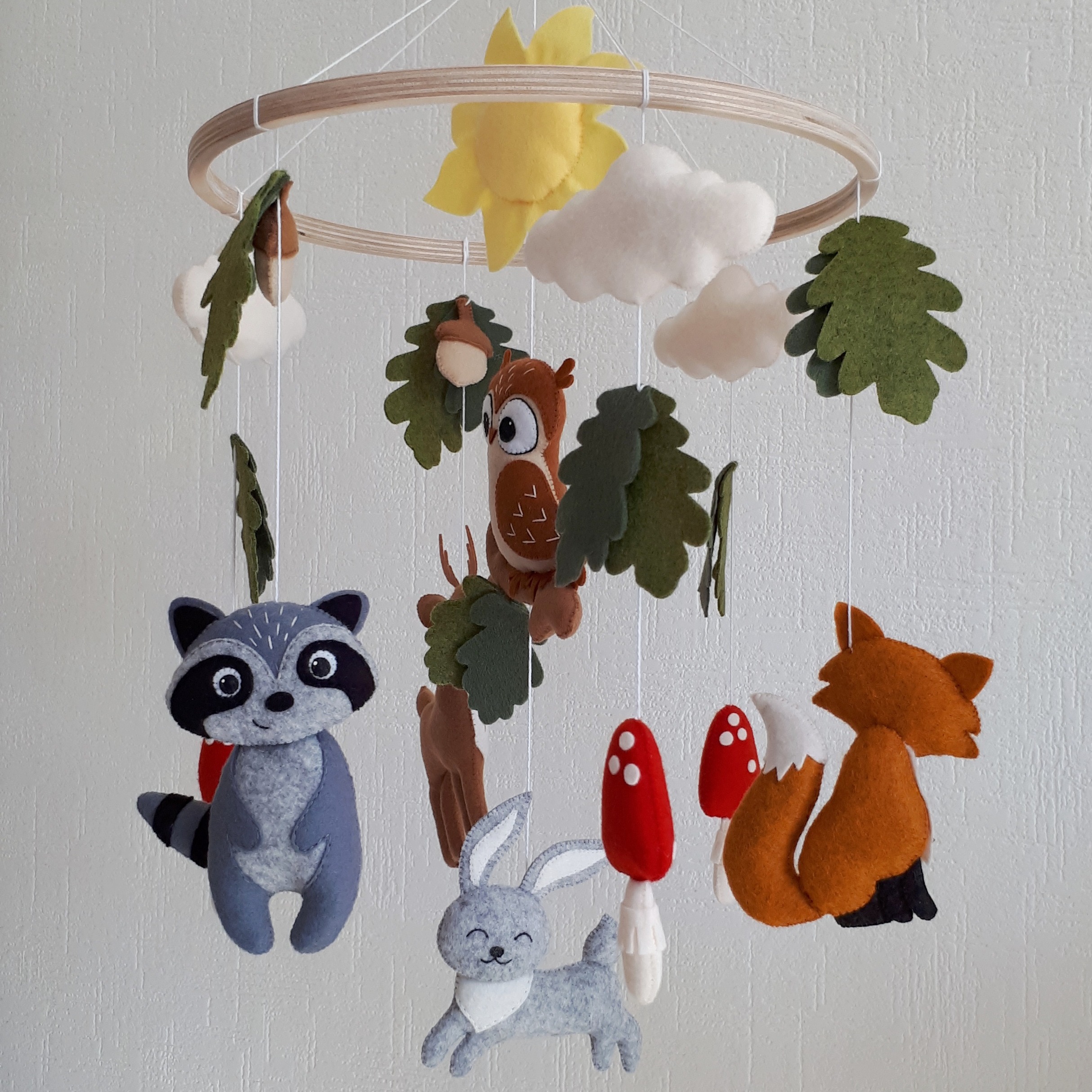 Baby mobile woodland nursery decor, forest animals crib mobi Inspire Uplift