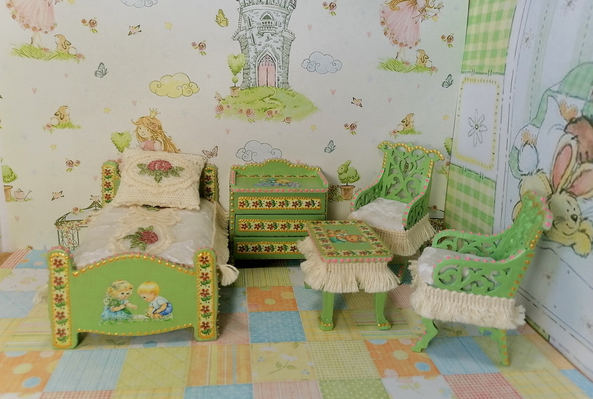 Dollhouse roombox furniture. Furniture for dolls. Furniture Inspire