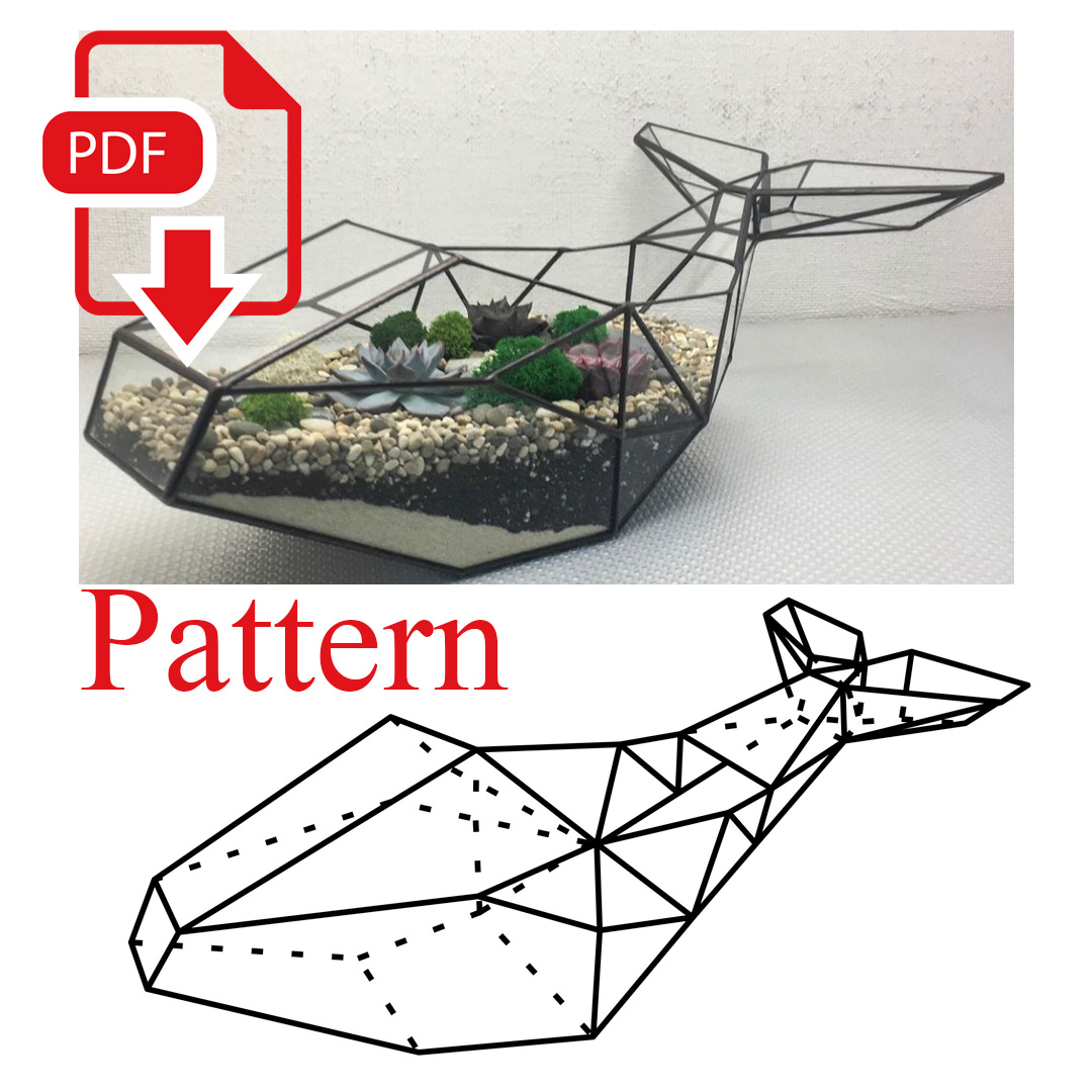 Stained glass terrarium template. Printable pattern. DIY ter Inspire