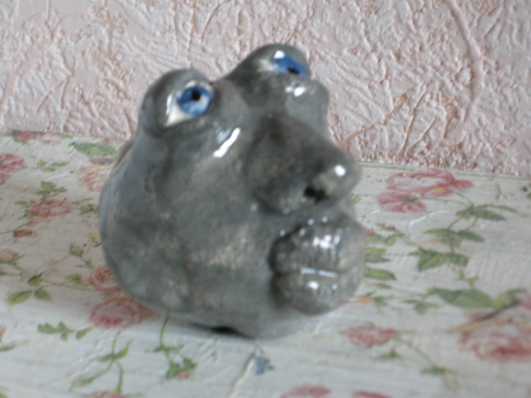 Ceramic Stone Face. Yard Art Rock. Stone Garden Decoration. Inspire