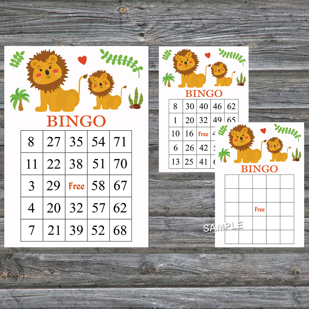 Lion bingo cards,Lion bingo game,Lion printable bingo cards, Inspire