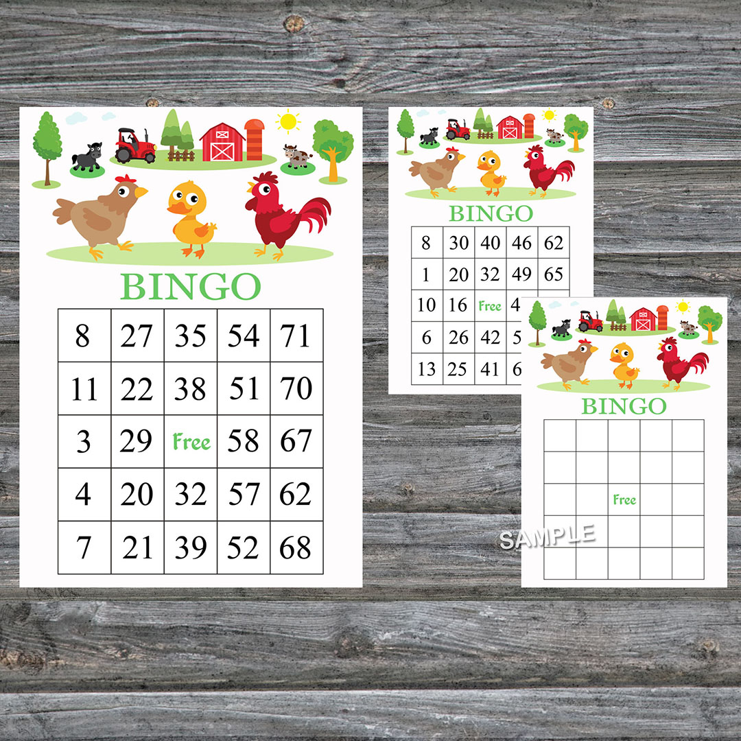 Chicken bingo cards,Farm animals bingo game,Barnyard printab Inspire