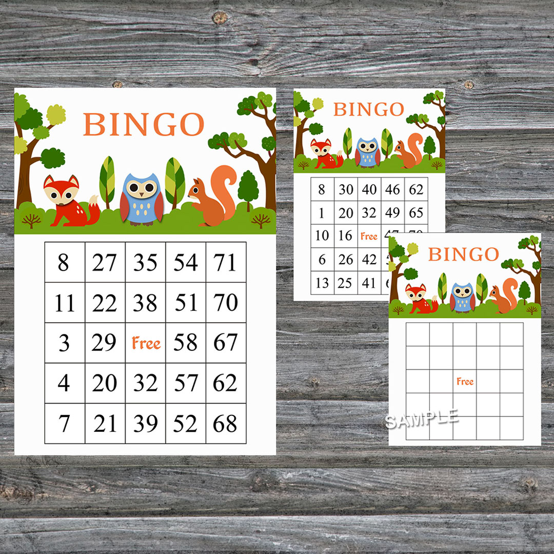 Woodland animals bingo cards,Woodland animals bingo game,Woo - Inspire ...