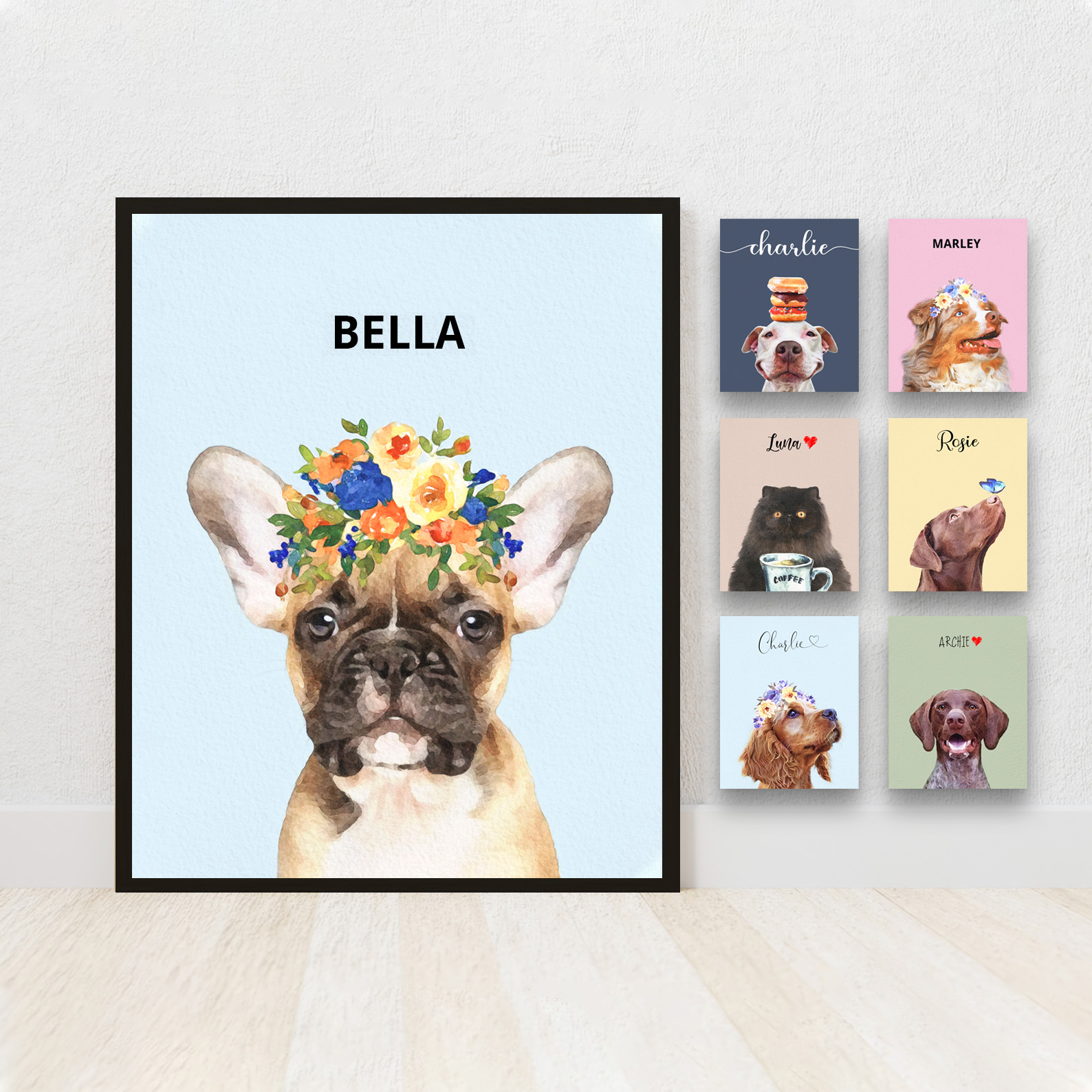 Custom dog portrait Custom pet portrait Personalized gift Cu Inspire