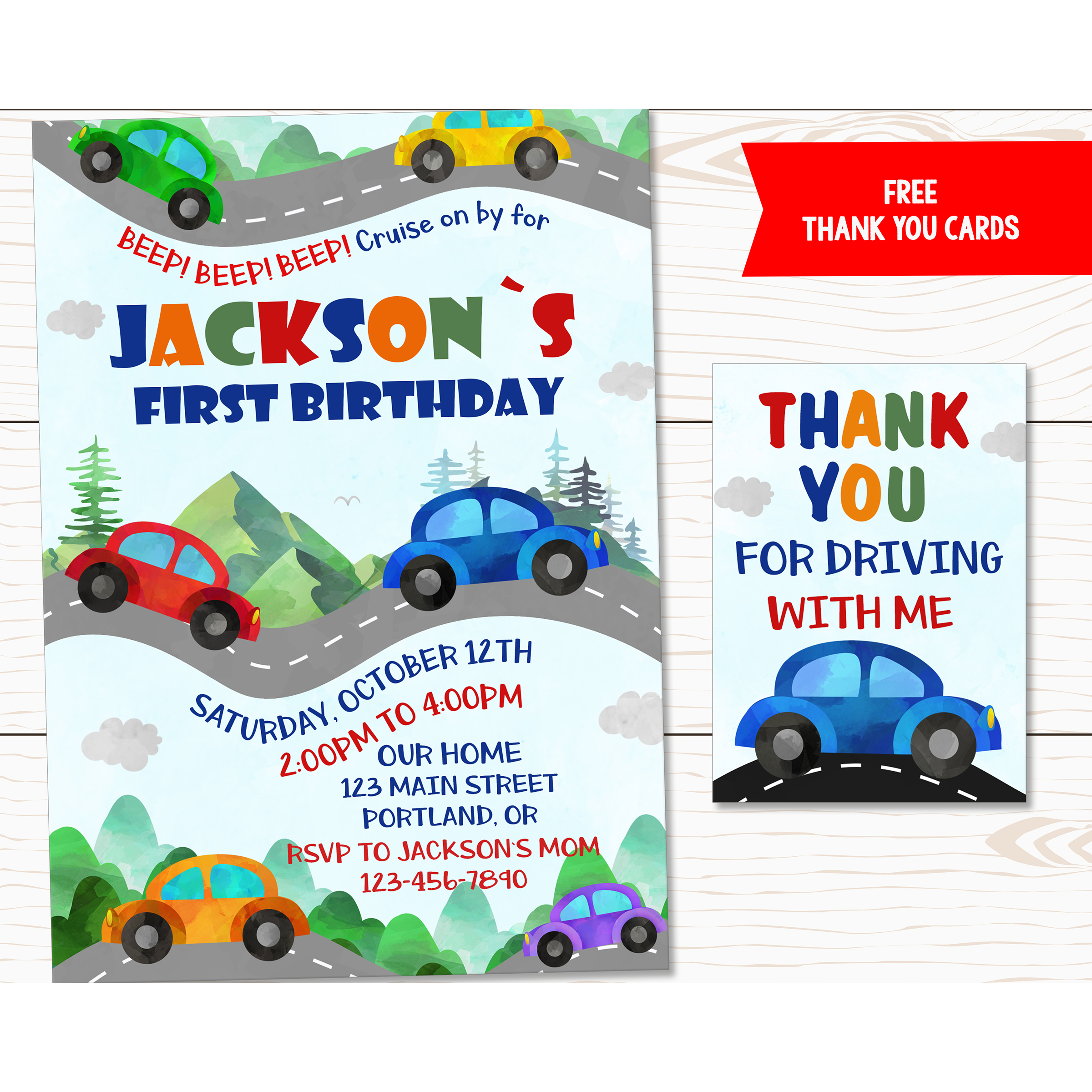Cars birthday invitation Cars invitation 1st birthday party Inspire Uplift