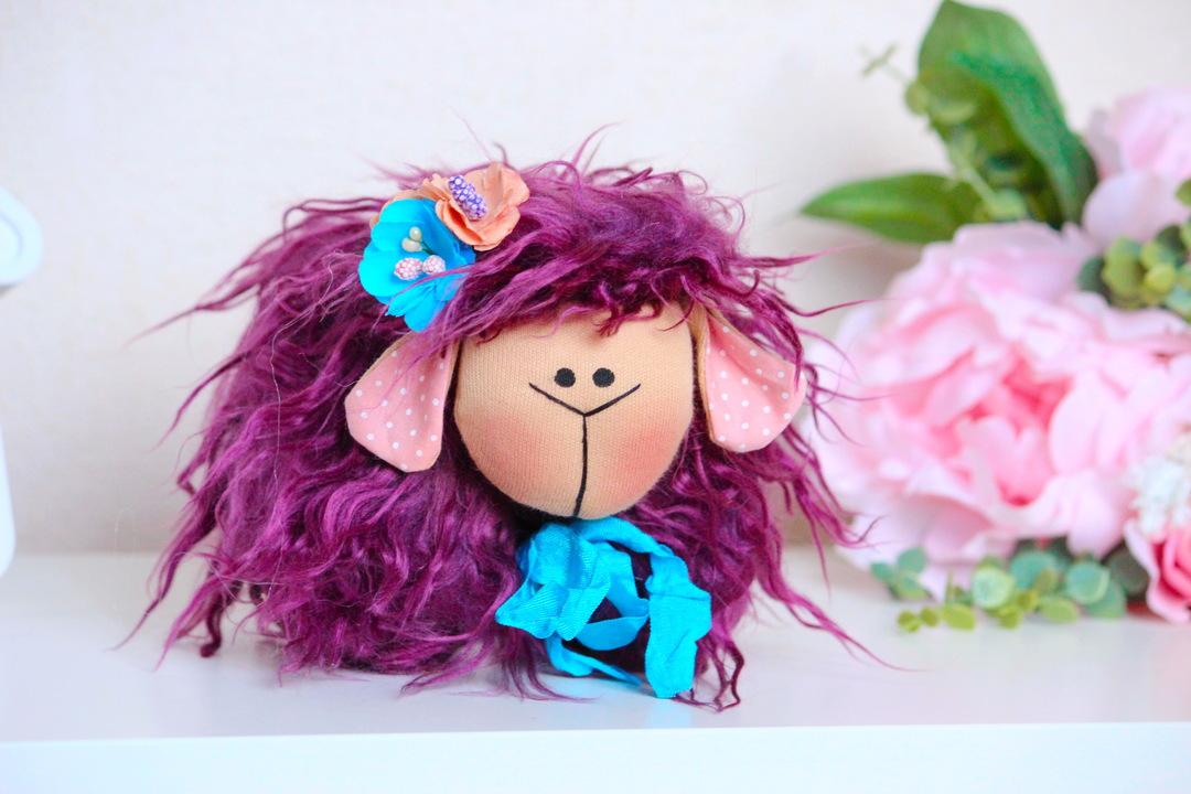 Sheep stuffed animal / Fluffy Lamb / Farmhouse home decor /a Inspire