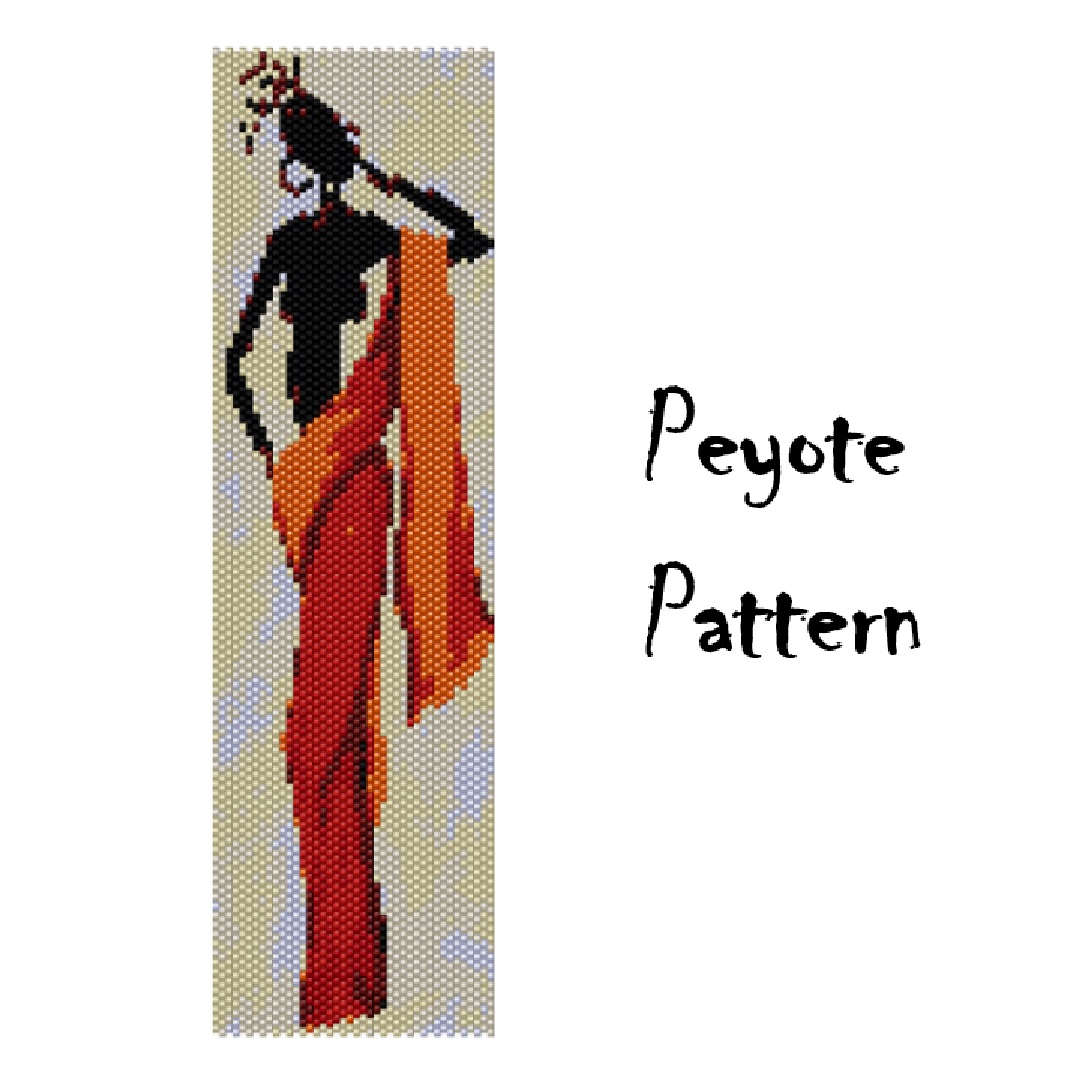 Ethnic Peyote Beading Pattern Bracelet, African Ornament See Inspire