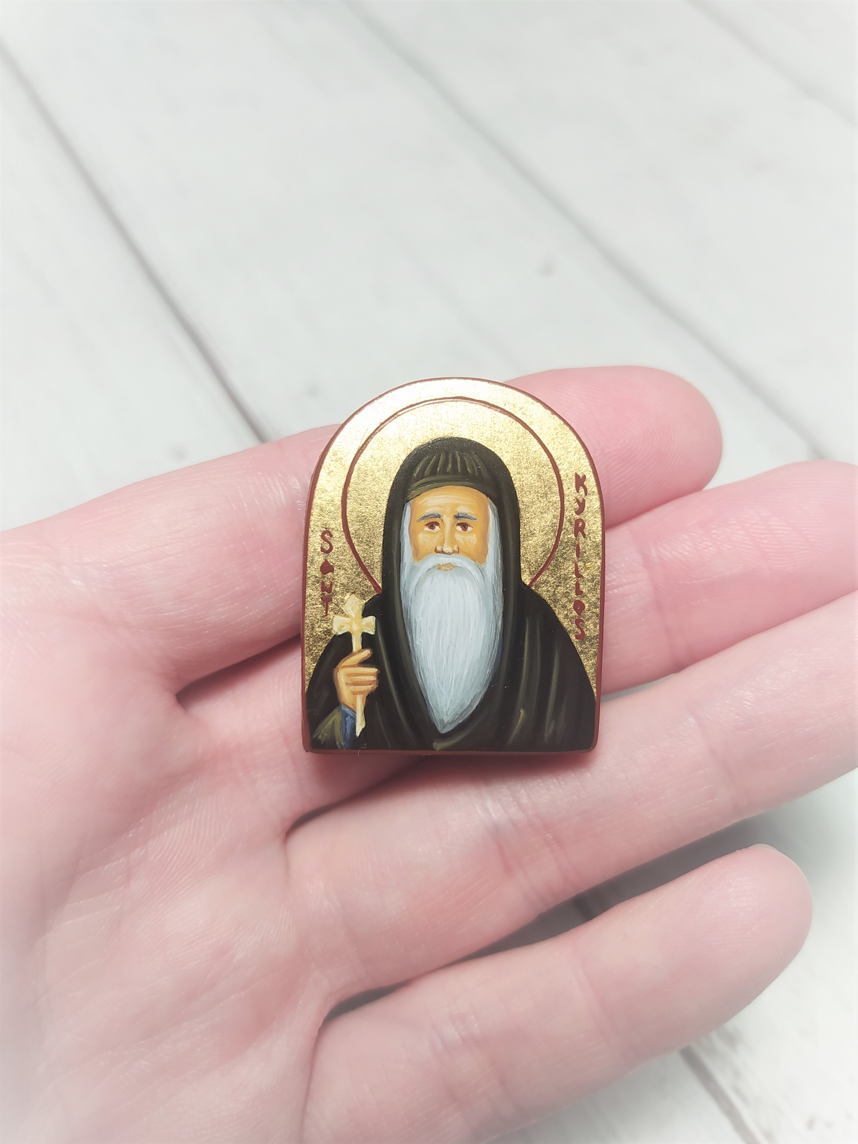 Saint Kyrillos Orthodox icon for travellers Orthodox ico Inspire